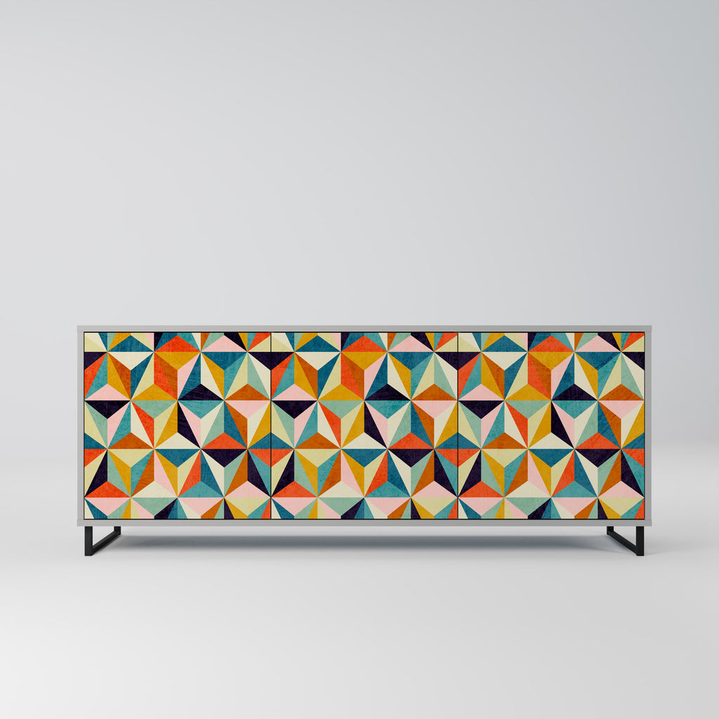 Buffet 3 portes TESSELATE TREASURES finition grise