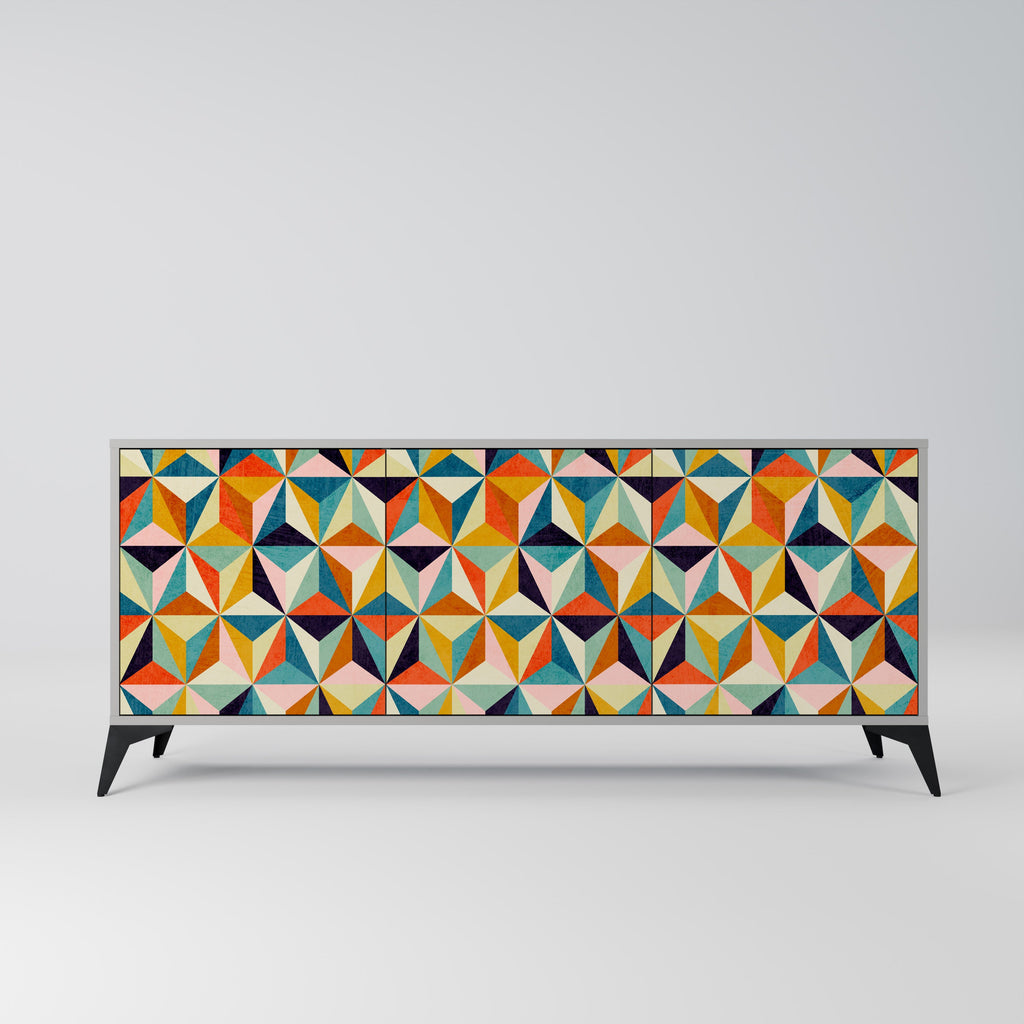 Buffet 3 portes TESSELATE TREASURES finition grise