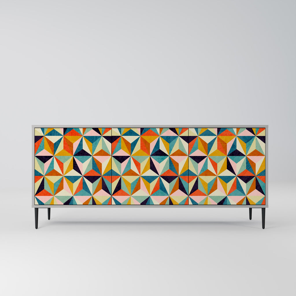 Buffet 3 portes TESSELATE TREASURES finition grise