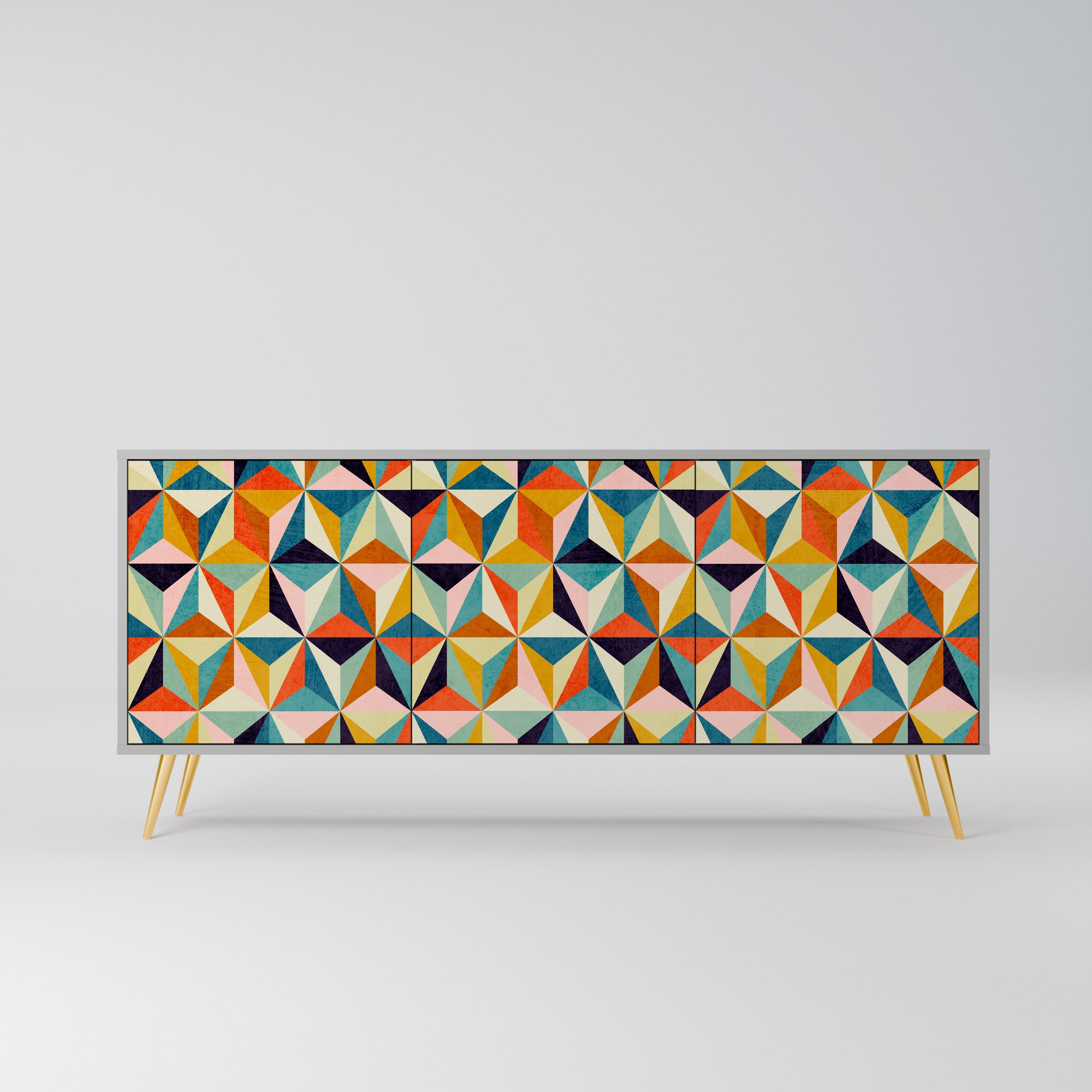 Buffet 3 portes TESSELATE TREASURES finition grise