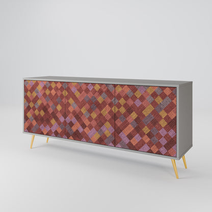 PAINTED SQUARES 3-Door Sideboard