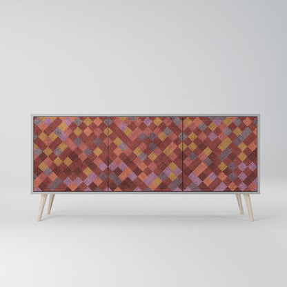 PAINTED SQUARES 3-Door Sideboard
