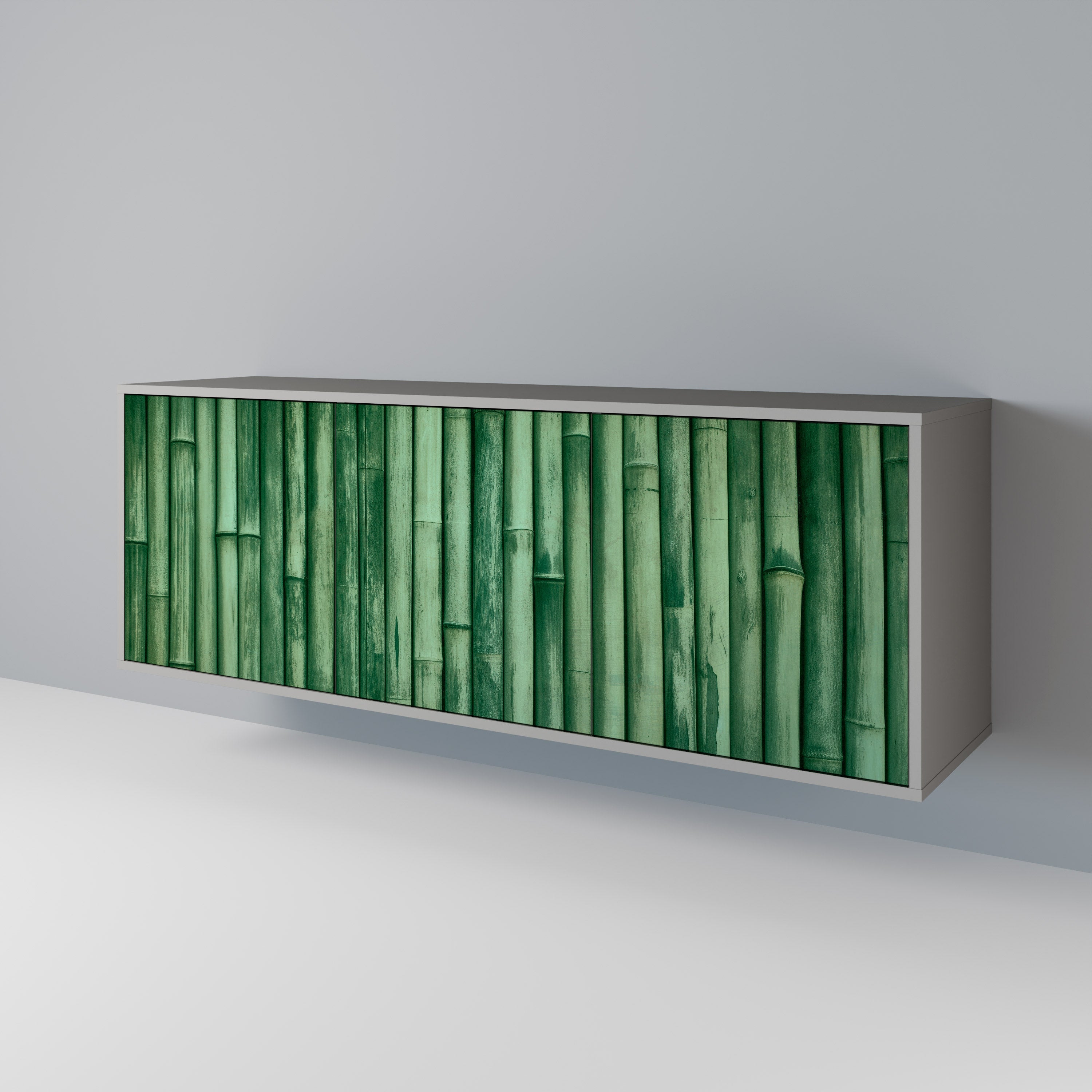 Buffet 3 portes VERT NATUREL finition grise