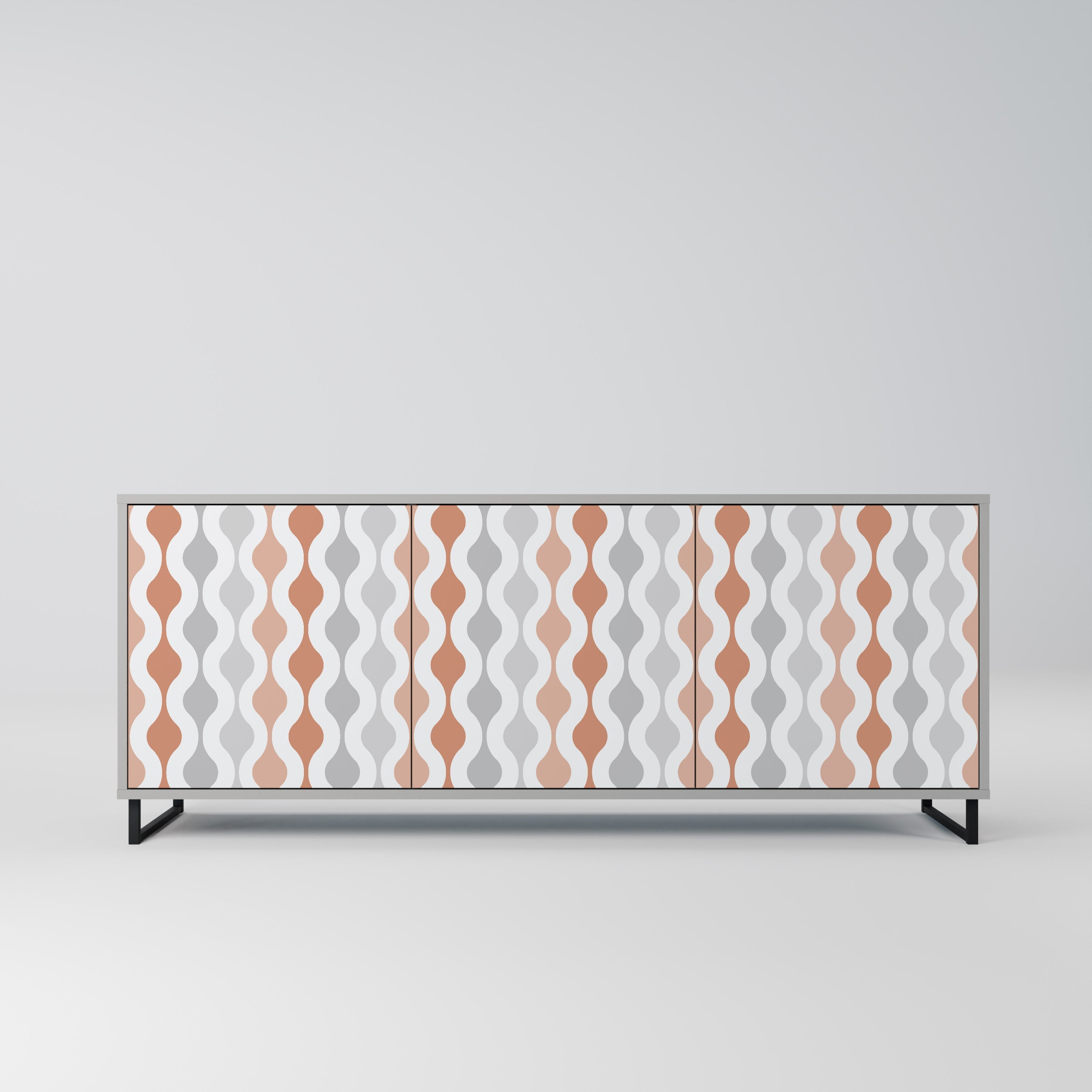 Buffet 3 portes HAZY NOSTALGIA en finition grise