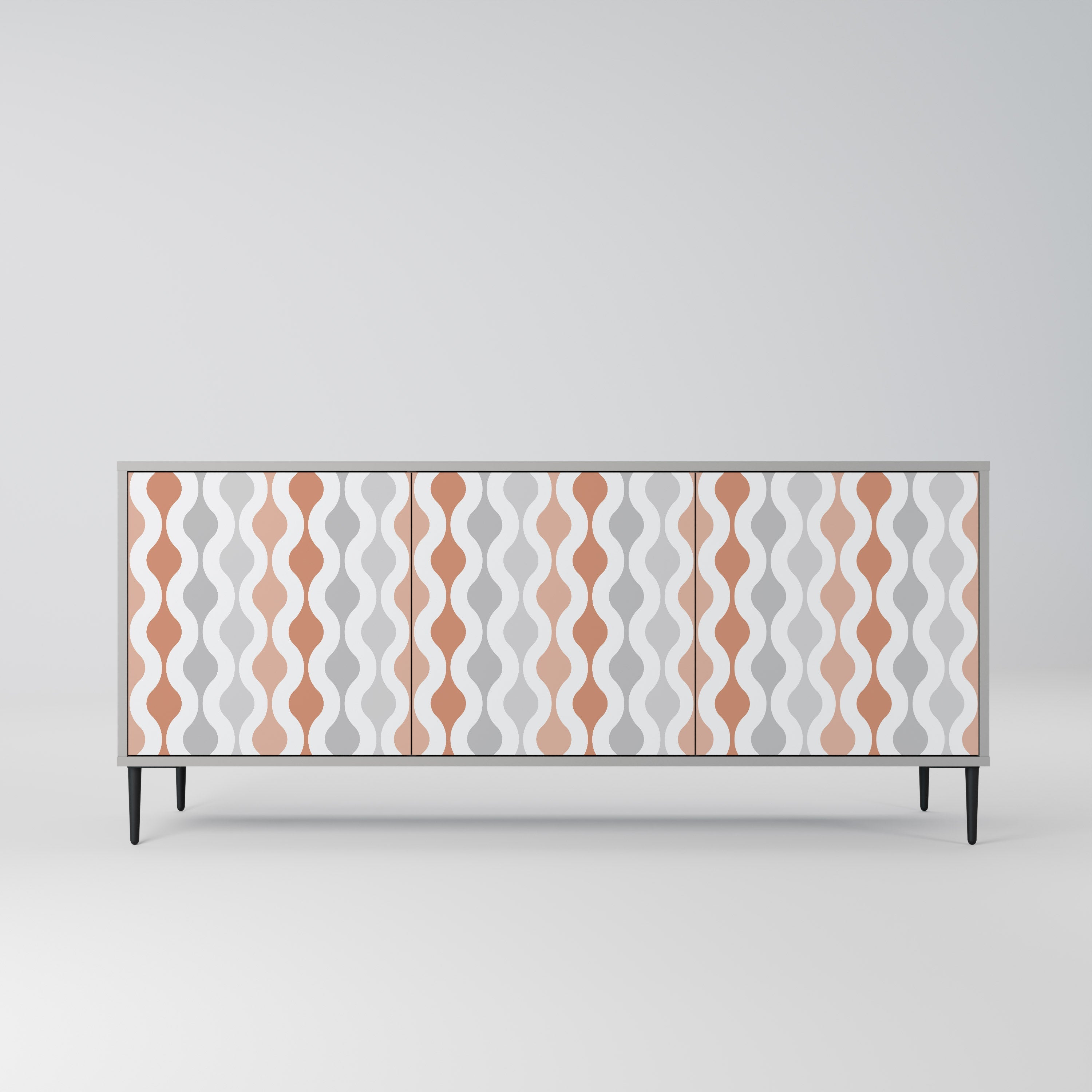 Buffet 3 portes HAZY NOSTALGIA en finition grise