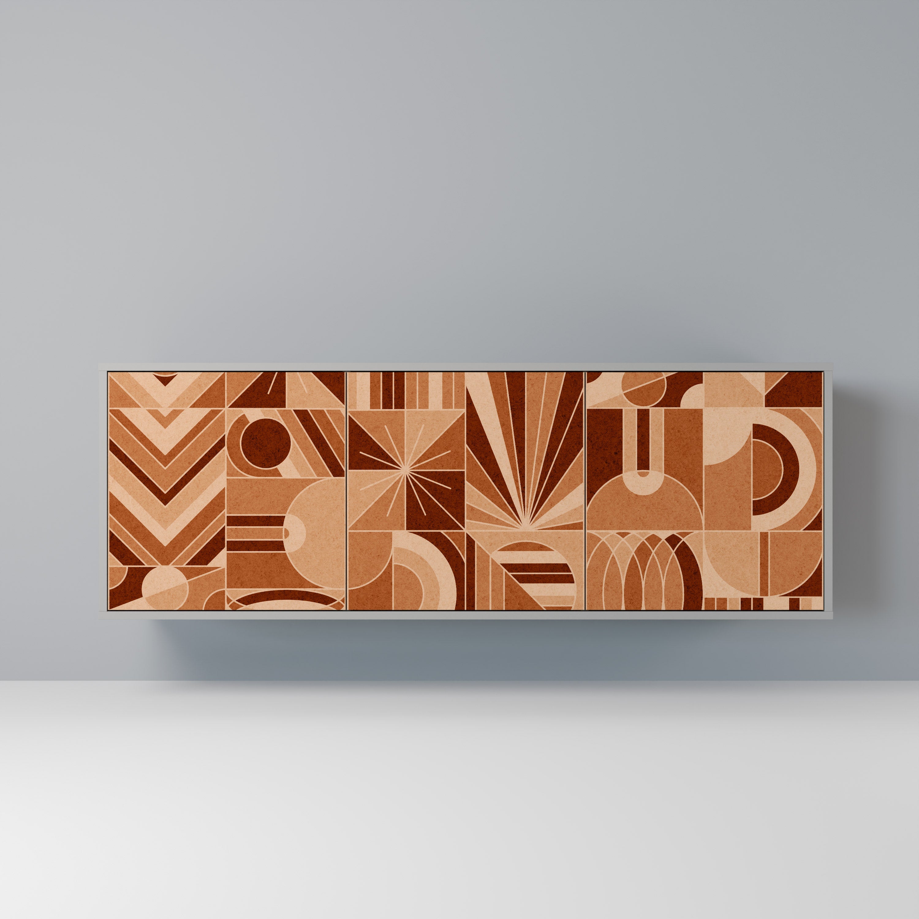 Buffet 3 portes PRISM MOSAIC finition grise