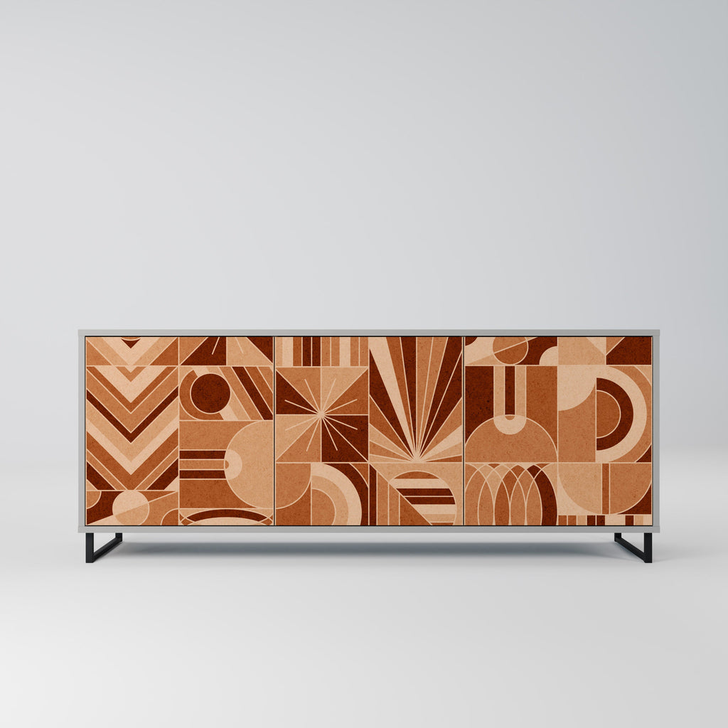 Buffet 3 portes PRISM MOSAIC finition grise