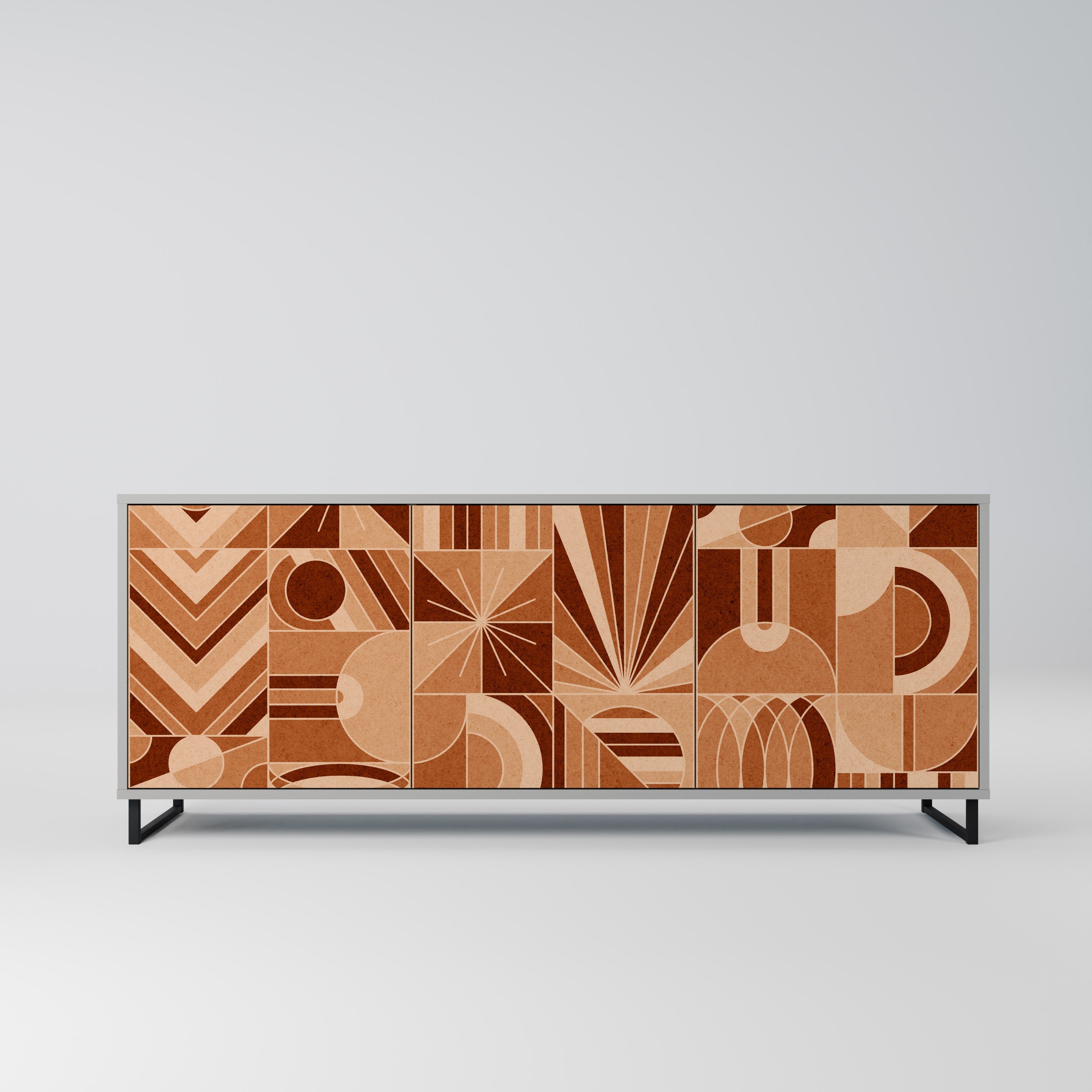 Buffet 3 portes PRISM MOSAIC finition grise