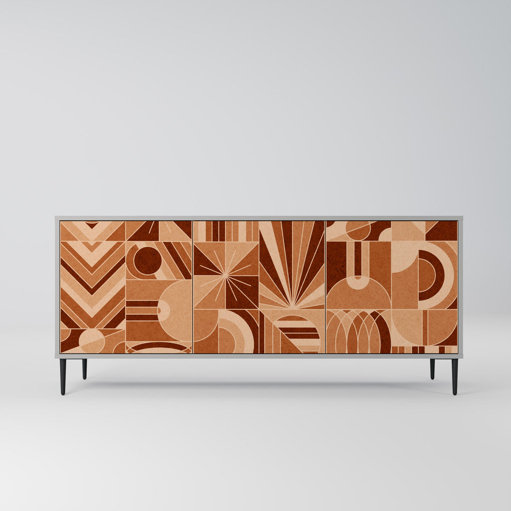 Buffet 3 portes PRISM MOSAIC finition grise