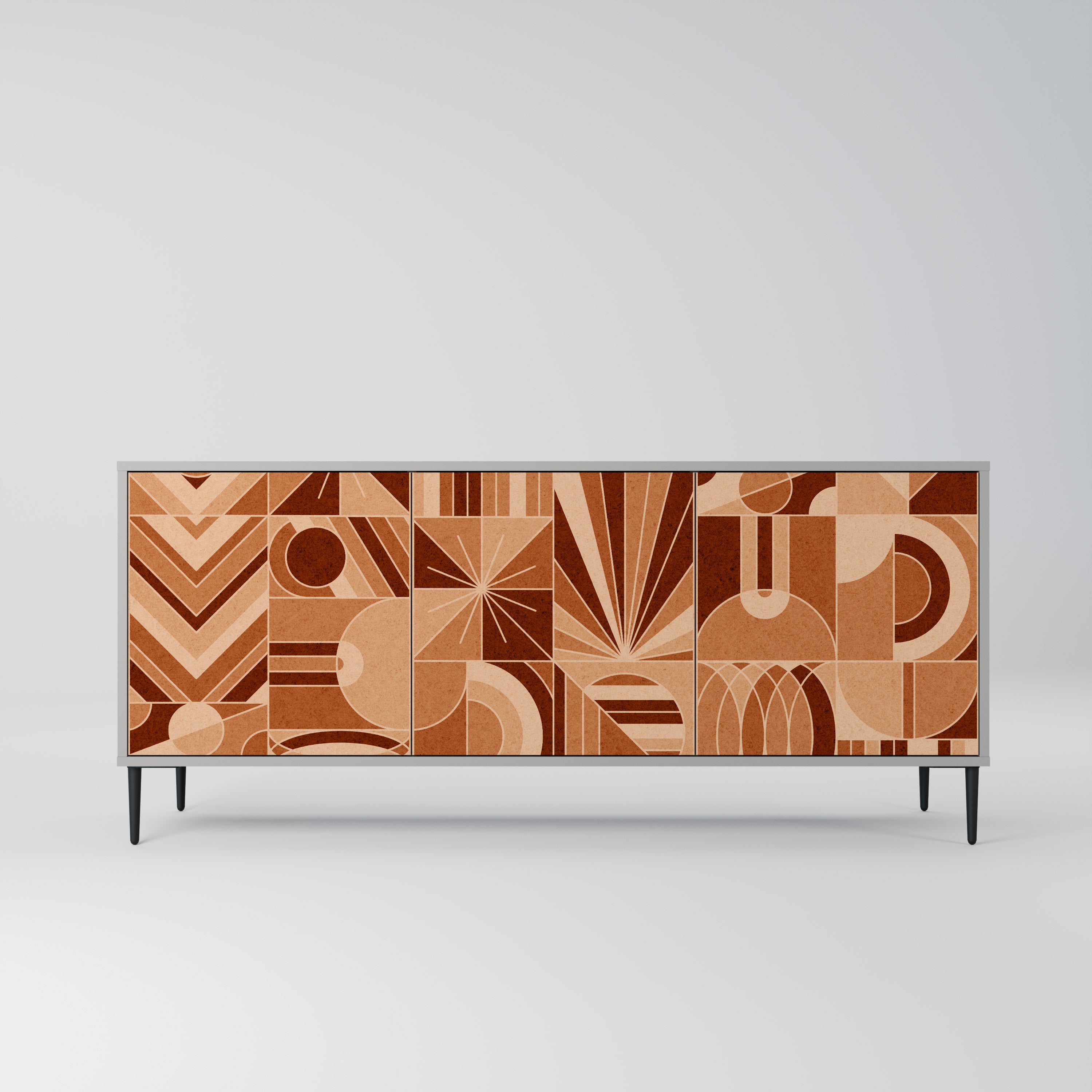 Buffet 3 portes PRISM MOSAIC finition grise