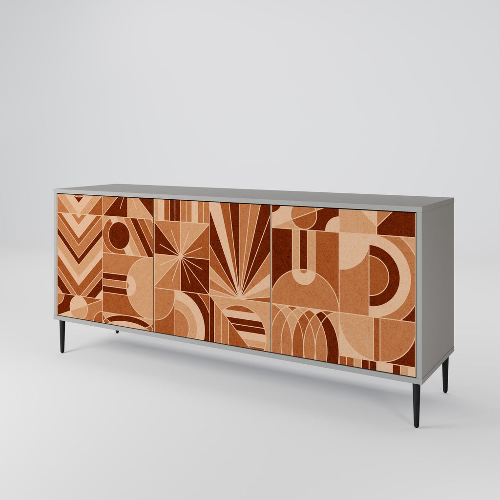 Buffet 3 portes PRISM MOSAIC finition grise