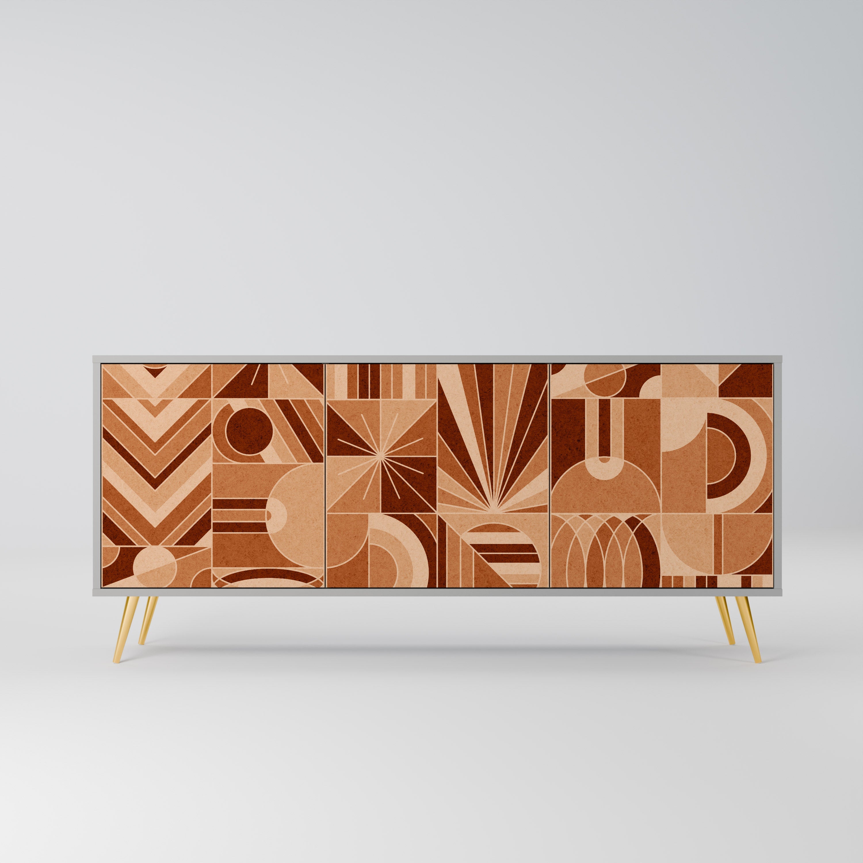 Buffet 3 portes PRISM MOSAIC finition grise