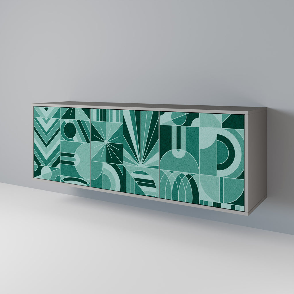 Buffet 3 portes HARMONIC GRID finition grise