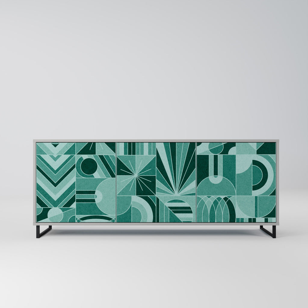 Buffet 3 portes HARMONIC GRID finition grise