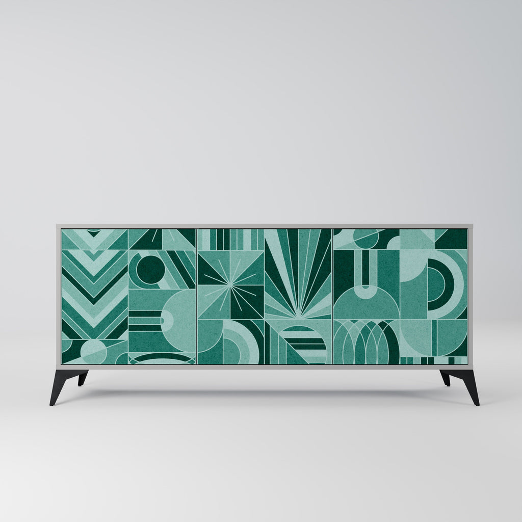 Buffet 3 portes HARMONIC GRID finition grise