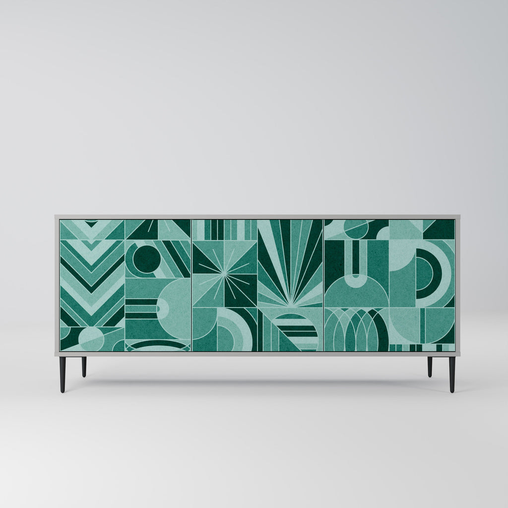 Buffet 3 portes HARMONIC GRID finition grise