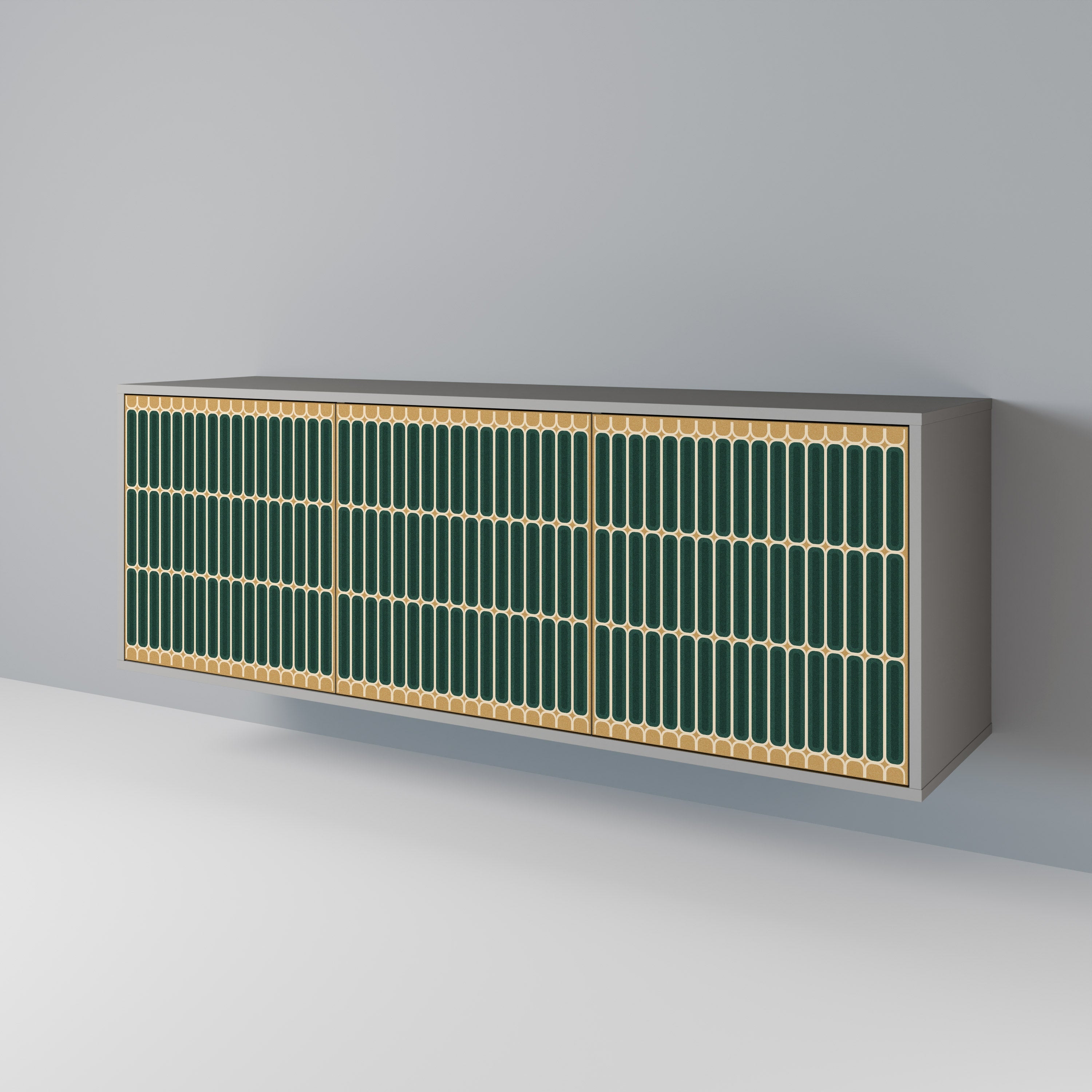 Buffet 3 portes ILUSION GATE finition grise