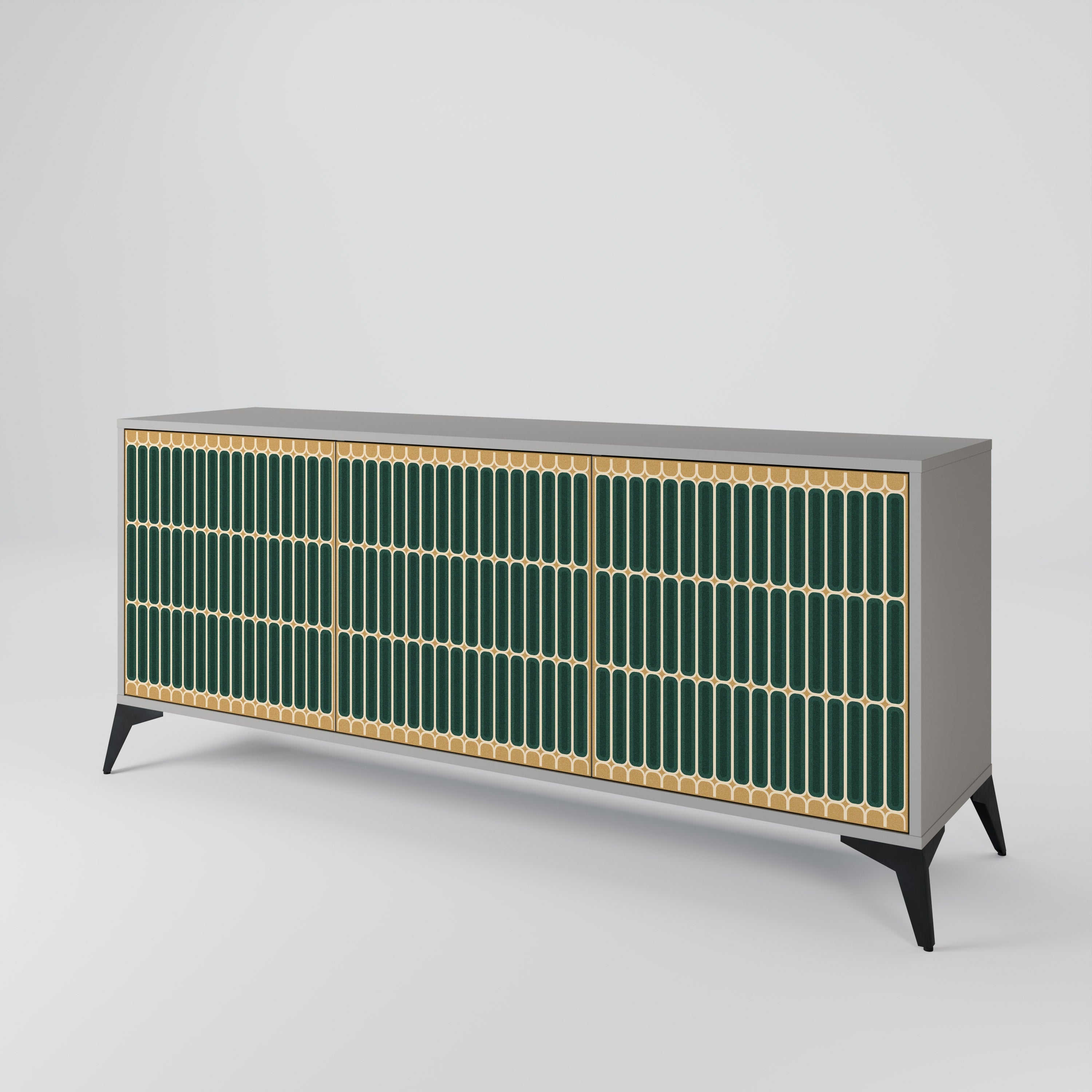 Buffet 3 portes ILUSION GATE finition grise