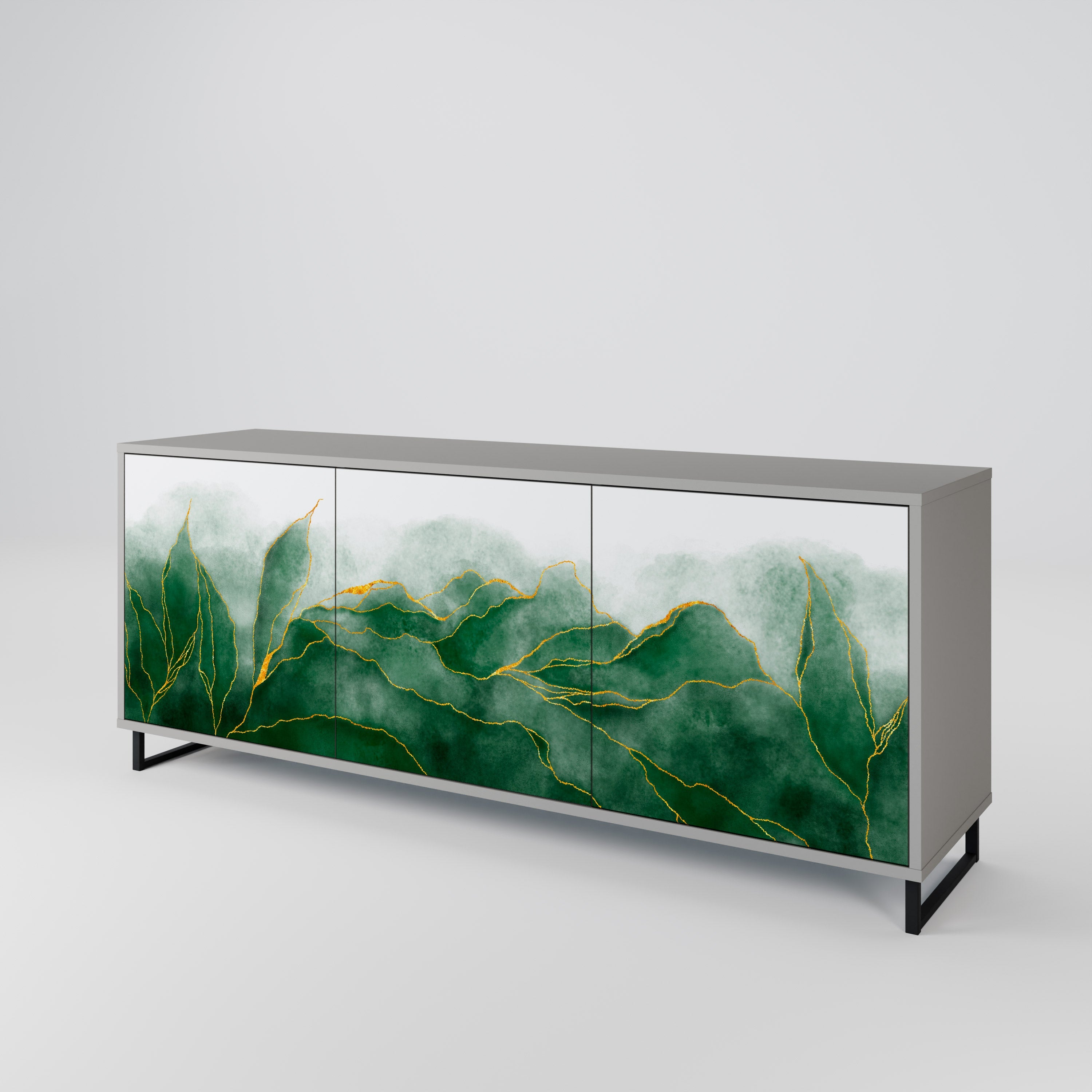 Buffet 3 portes EXPENSIVE NATURE en finition grise