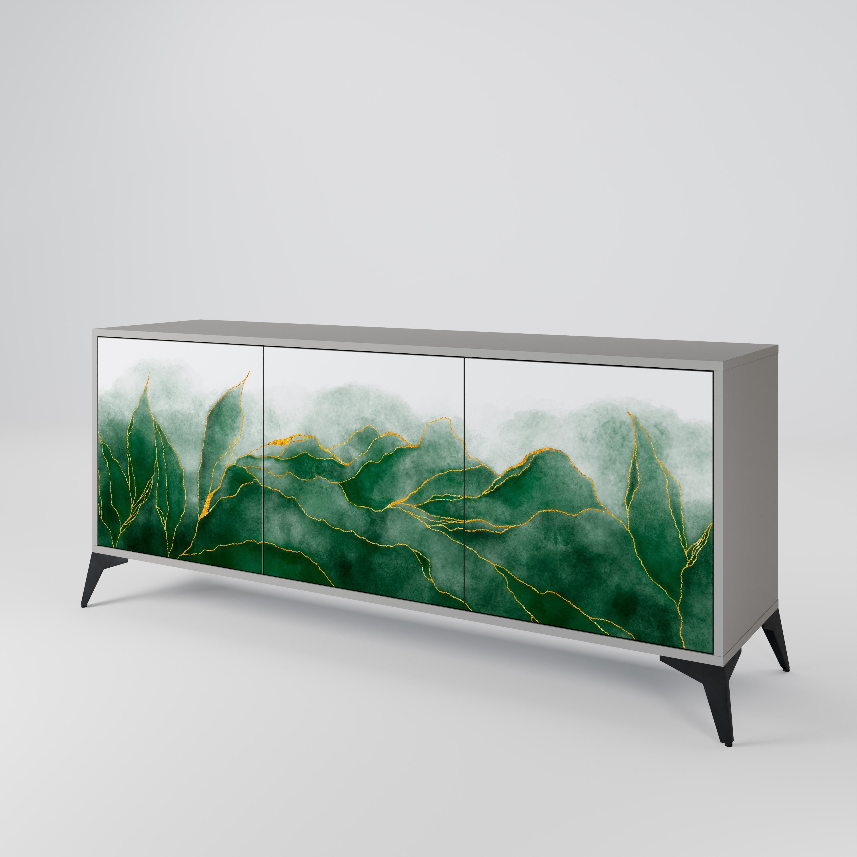 Buffet 3 portes EXPENSIVE NATURE en finition grise