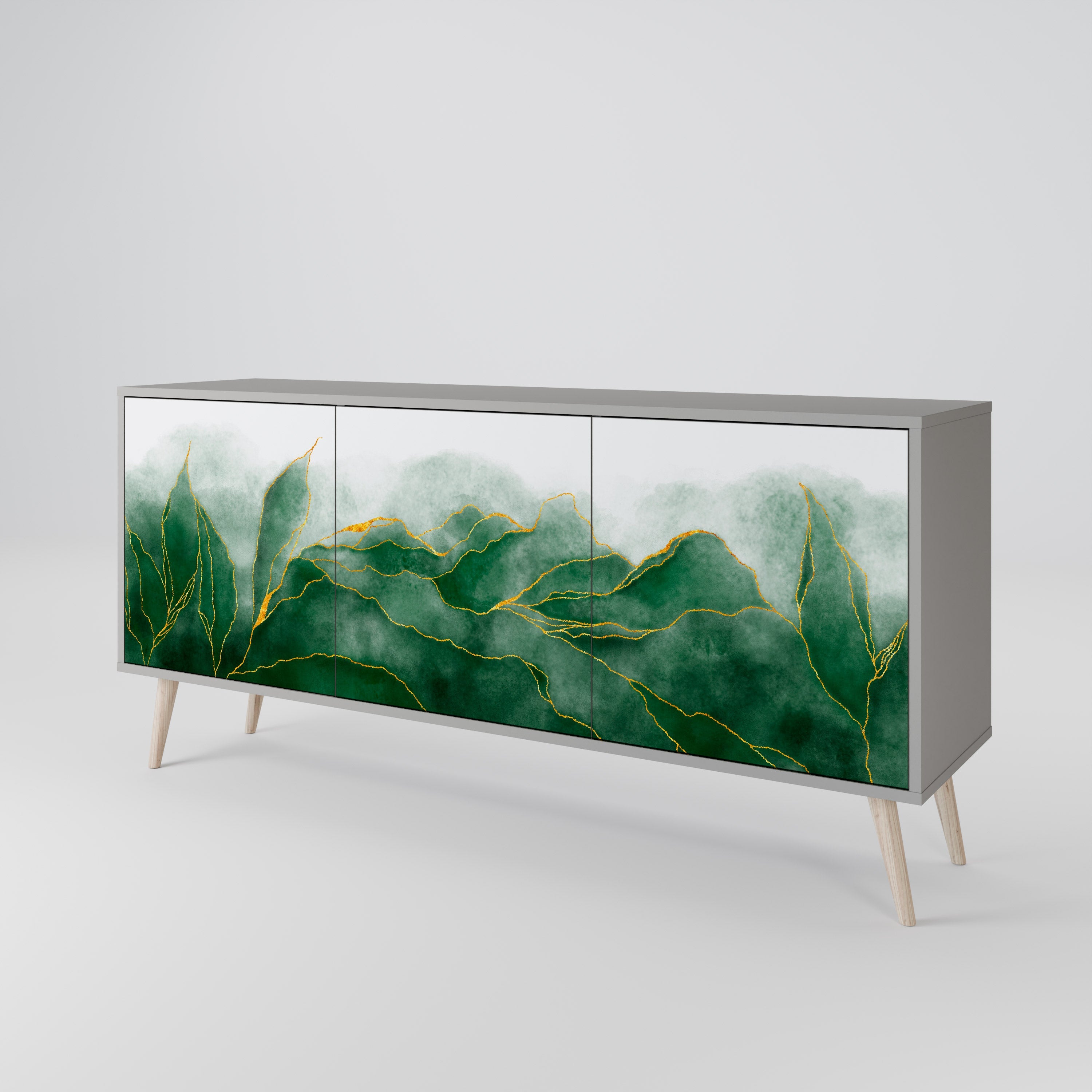 Buffet 3 portes EXPENSIVE NATURE en finition grise