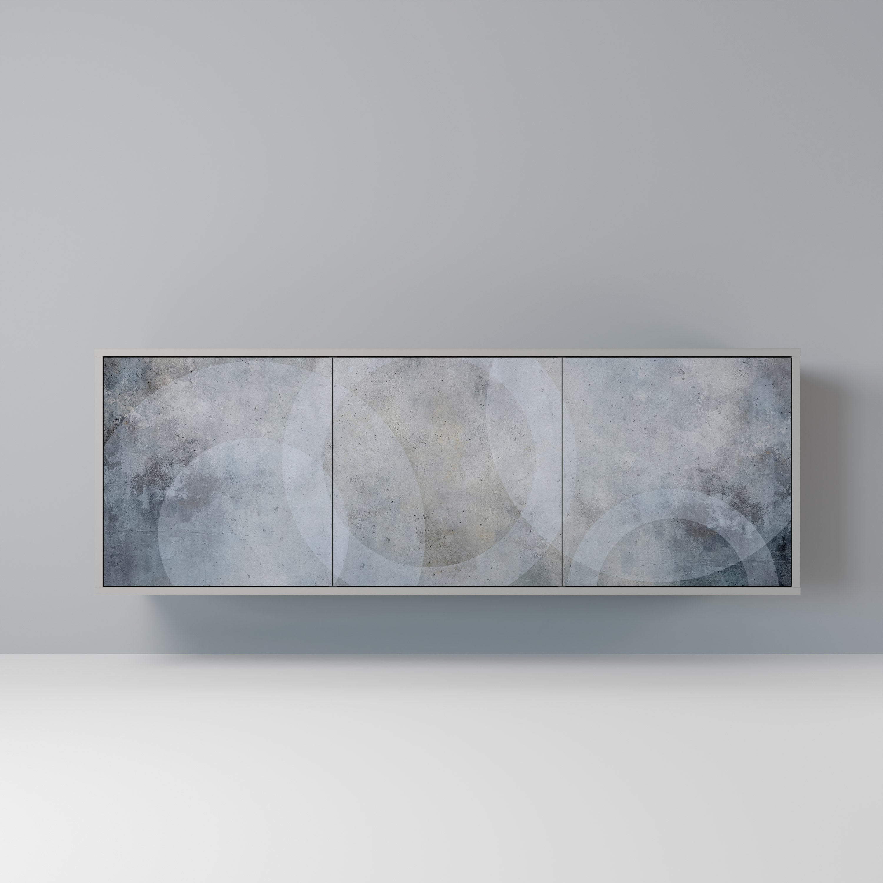 Buffet 3 portes MUTED ARC en finition grise