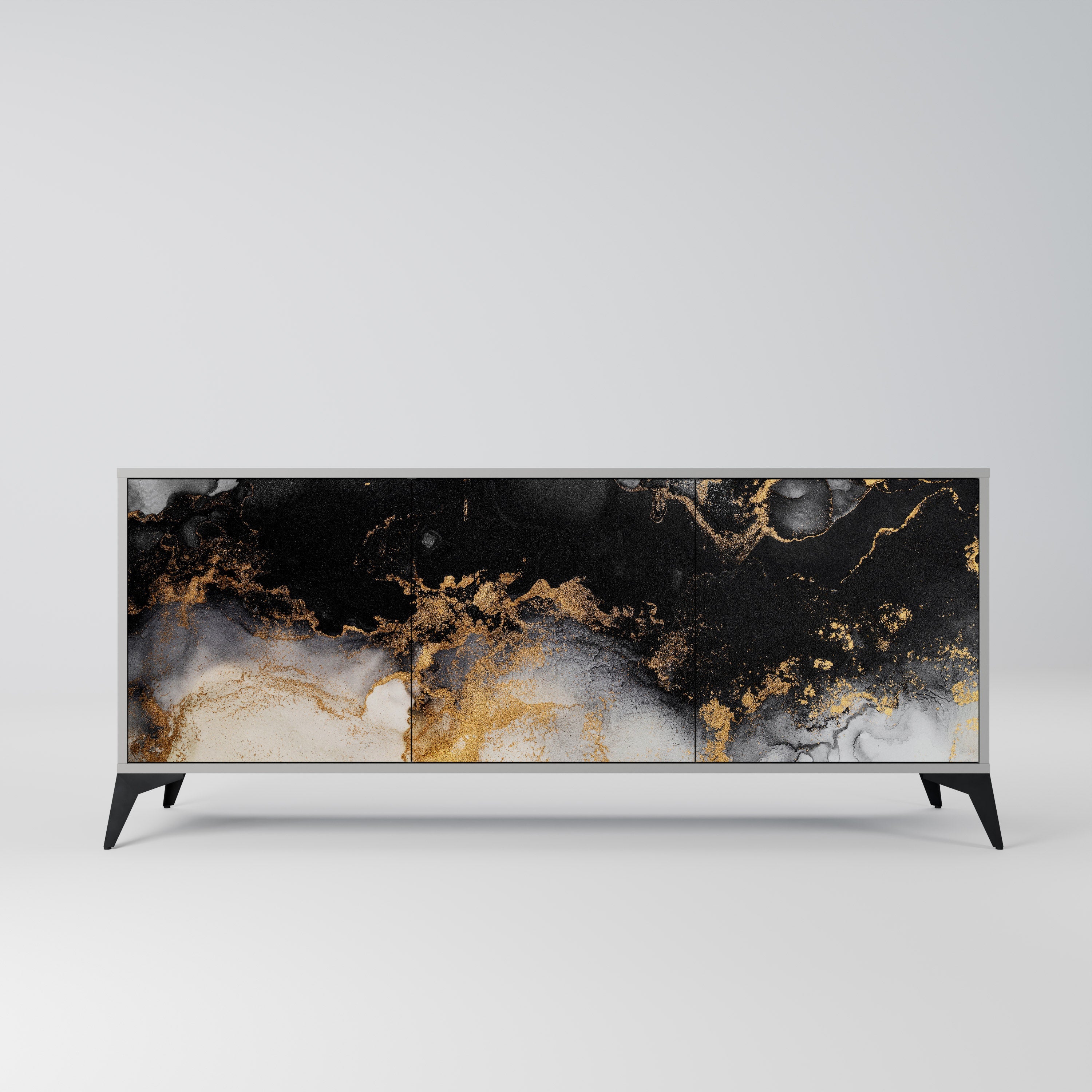 Buffet 3 portes MARBLE OF TOMMORROW en finition grise