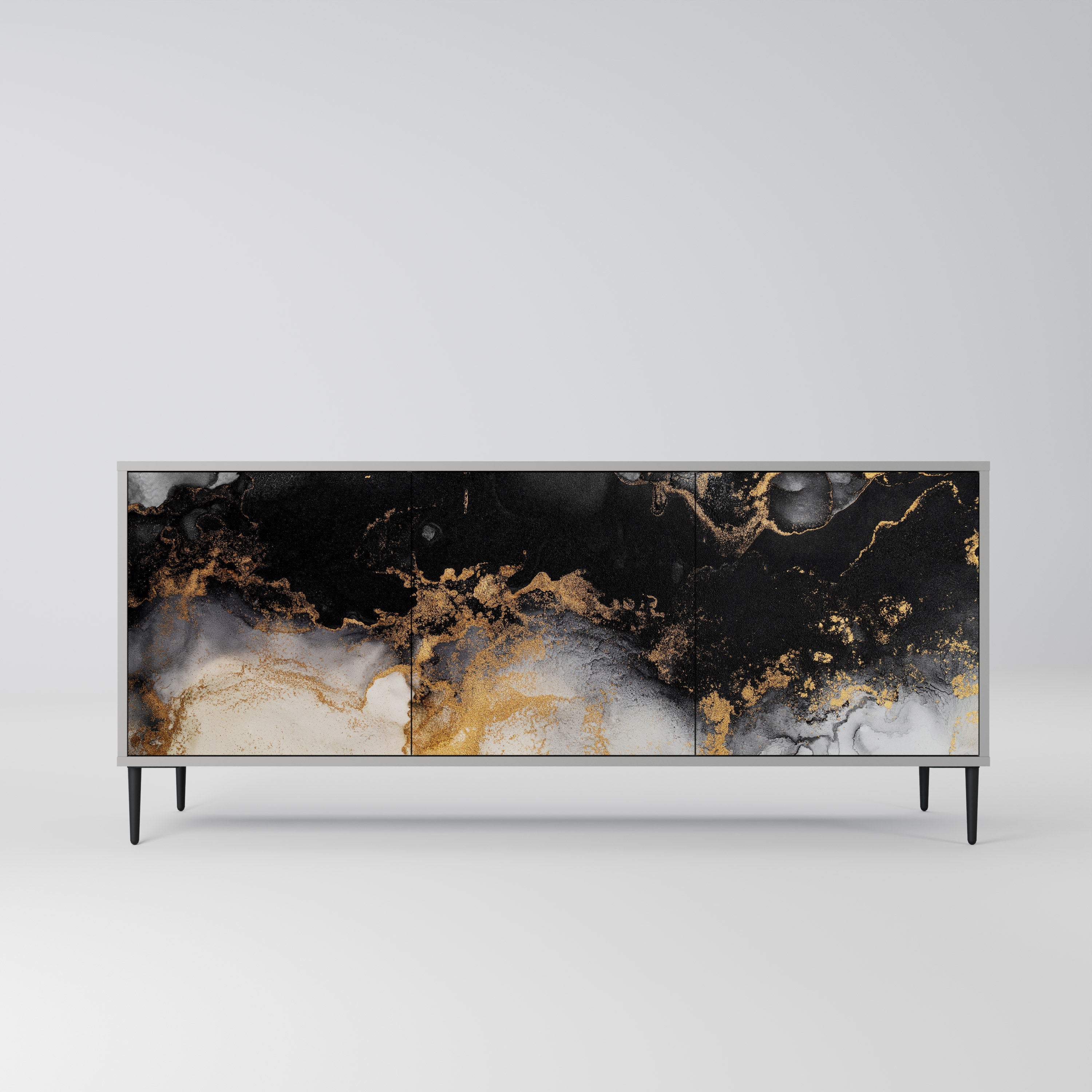 Buffet 3 portes MARBLE OF TOMMORROW en finition grise