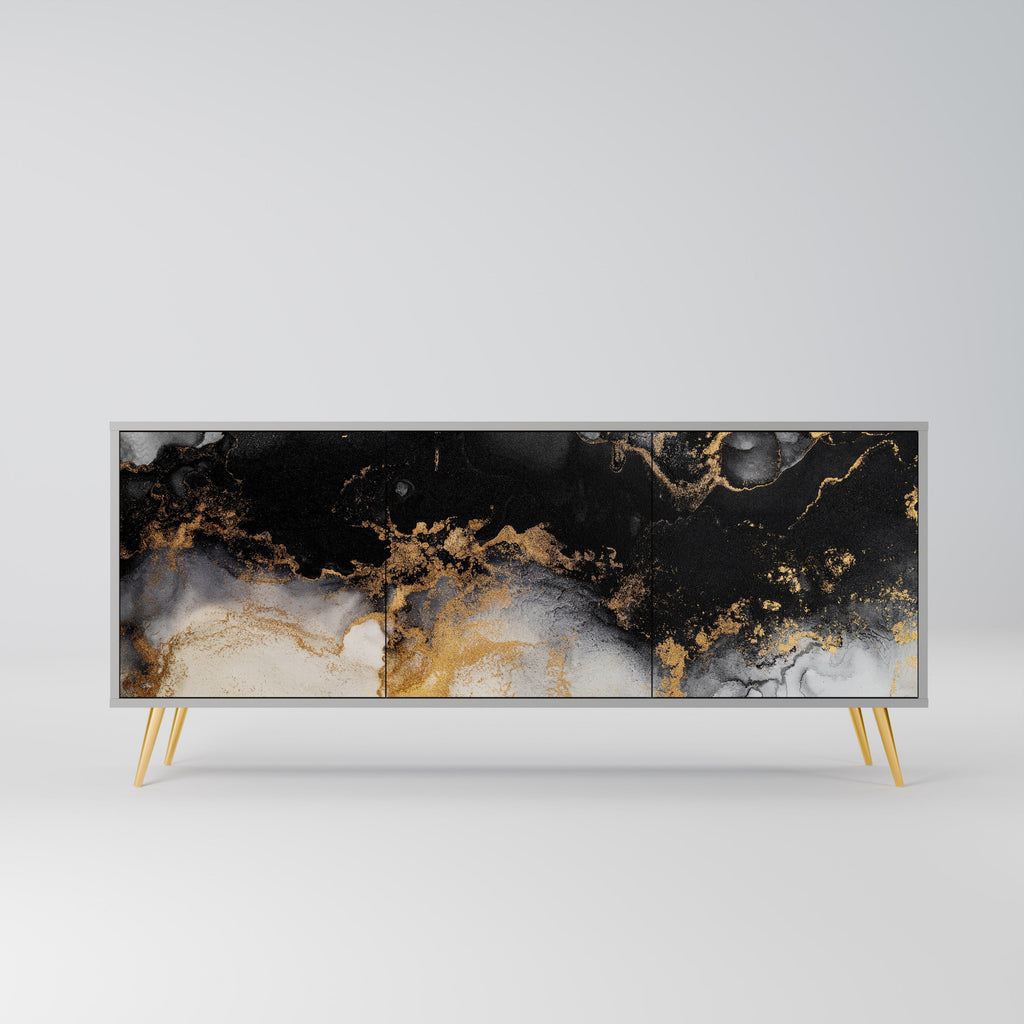 Buffet 3 portes MARBLE OF TOMMORROW en finition grise