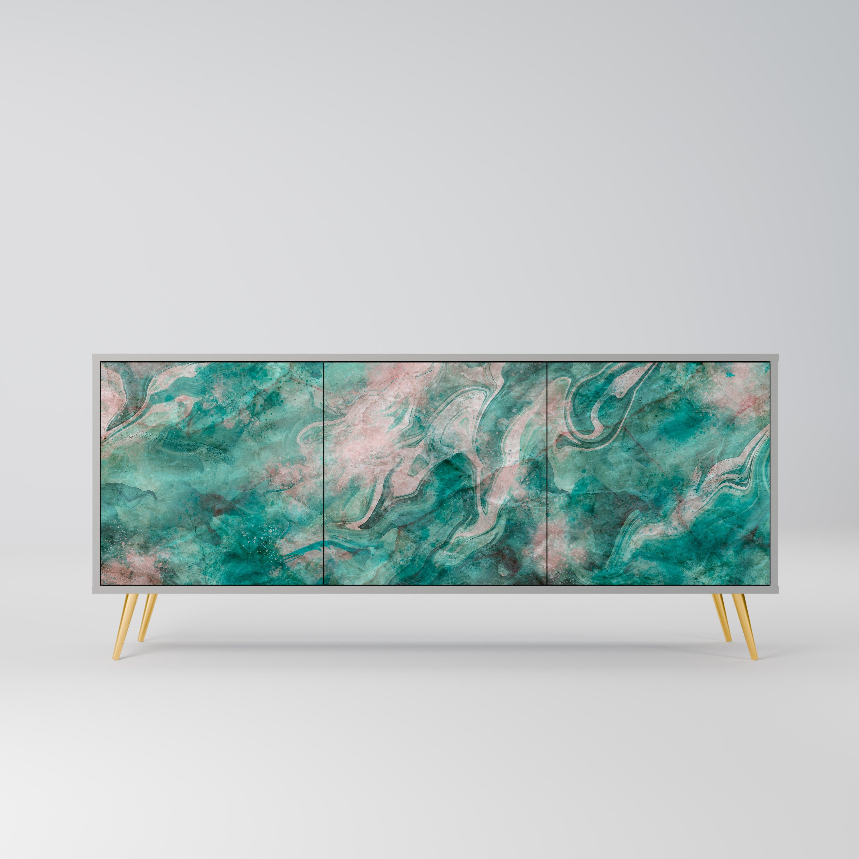 Buffet 3 portes ABSTRACT ALCHEMY en finition grise