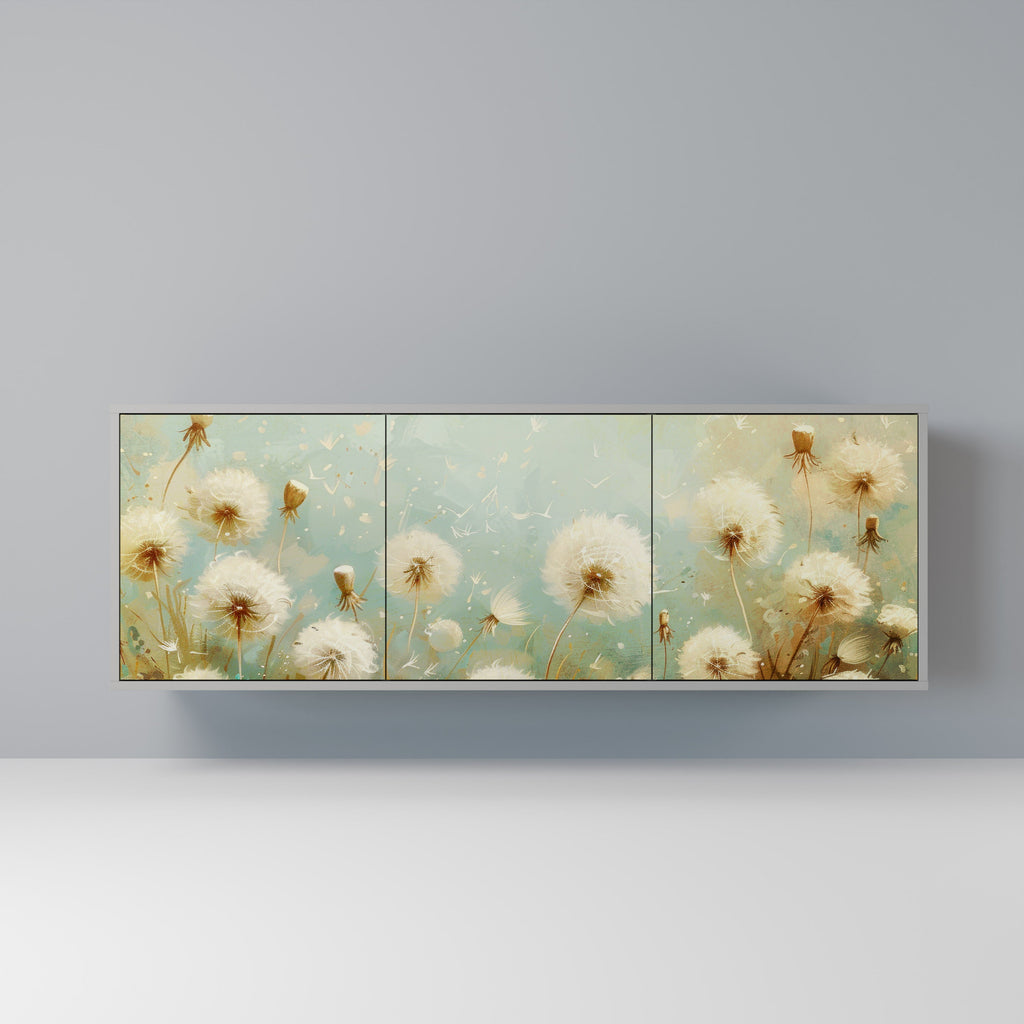 Buffet 3 portes DREAMY MEADOW en finition grise