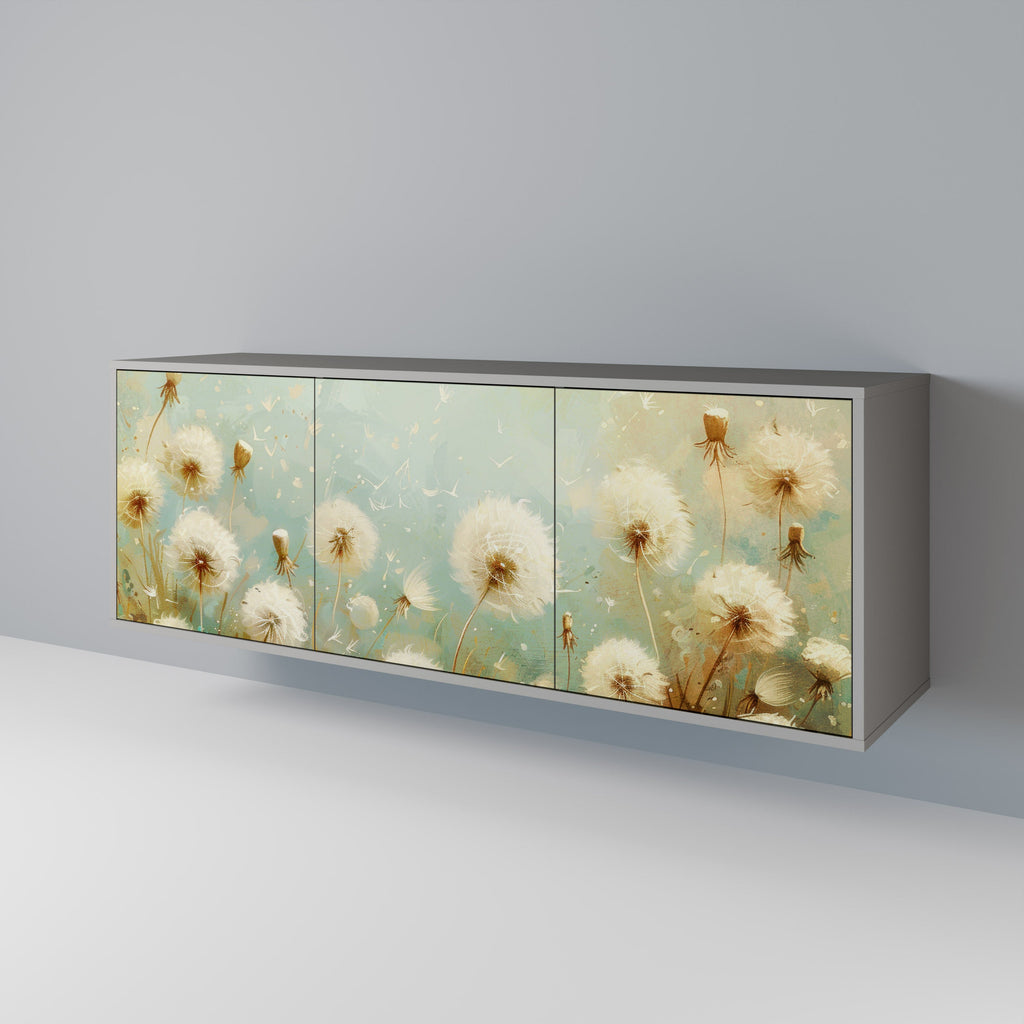 Buffet 3 portes DREAMY MEADOW en finition grise