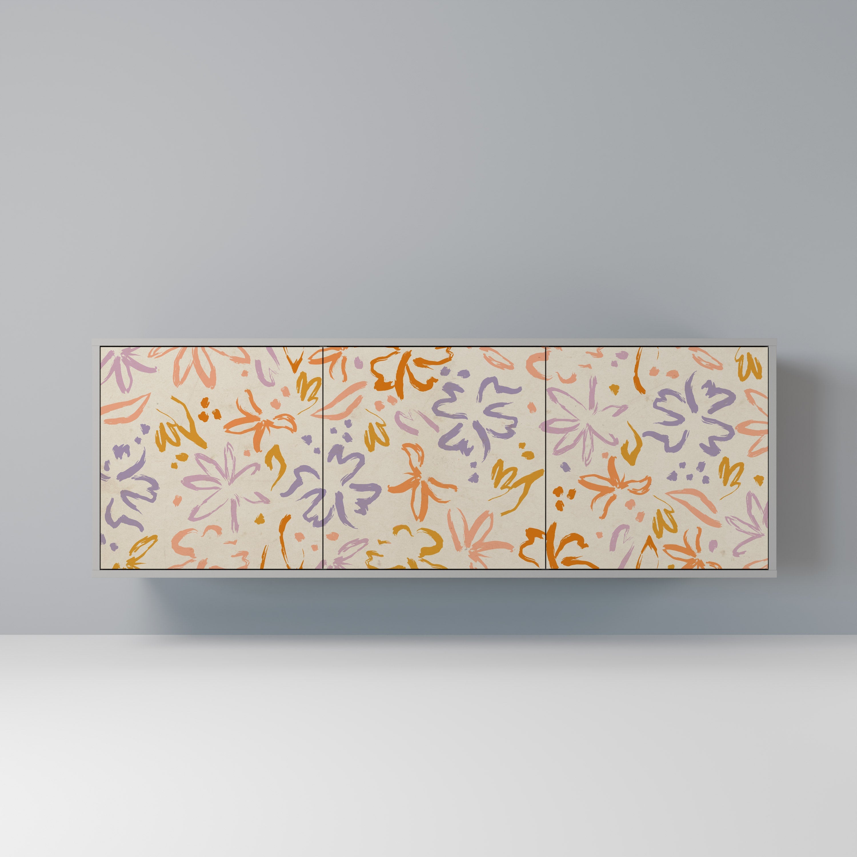 Buffet 3 portes SPRING WHIMSY en finition grise