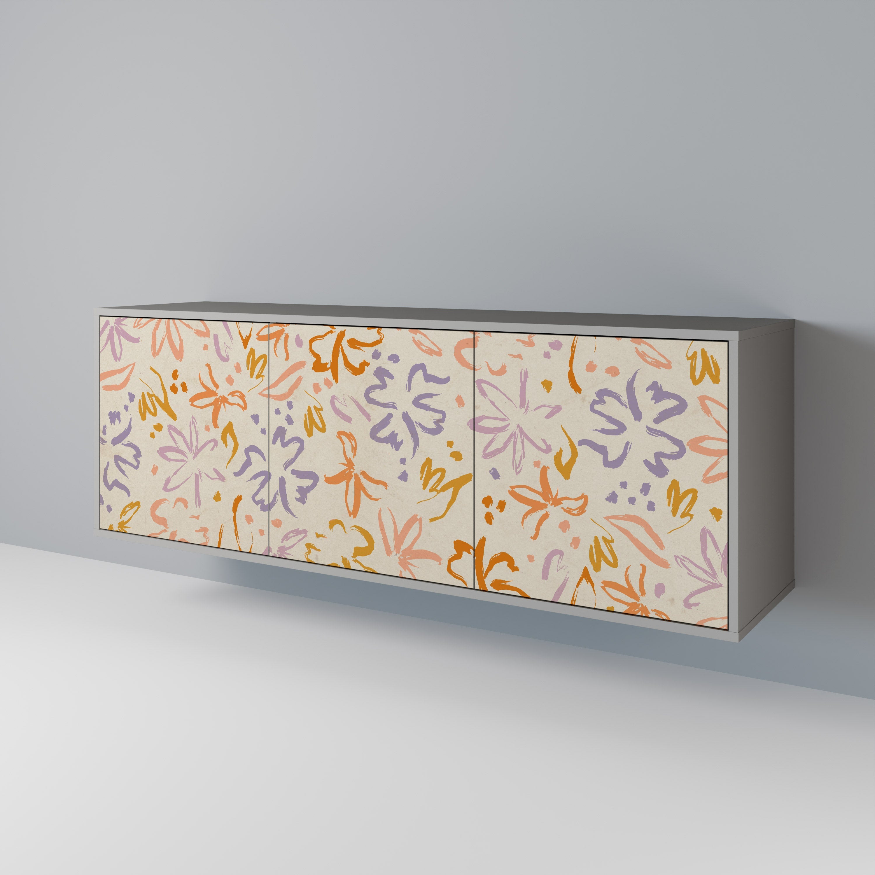 Buffet 3 portes SPRING WHIMSY en finition grise