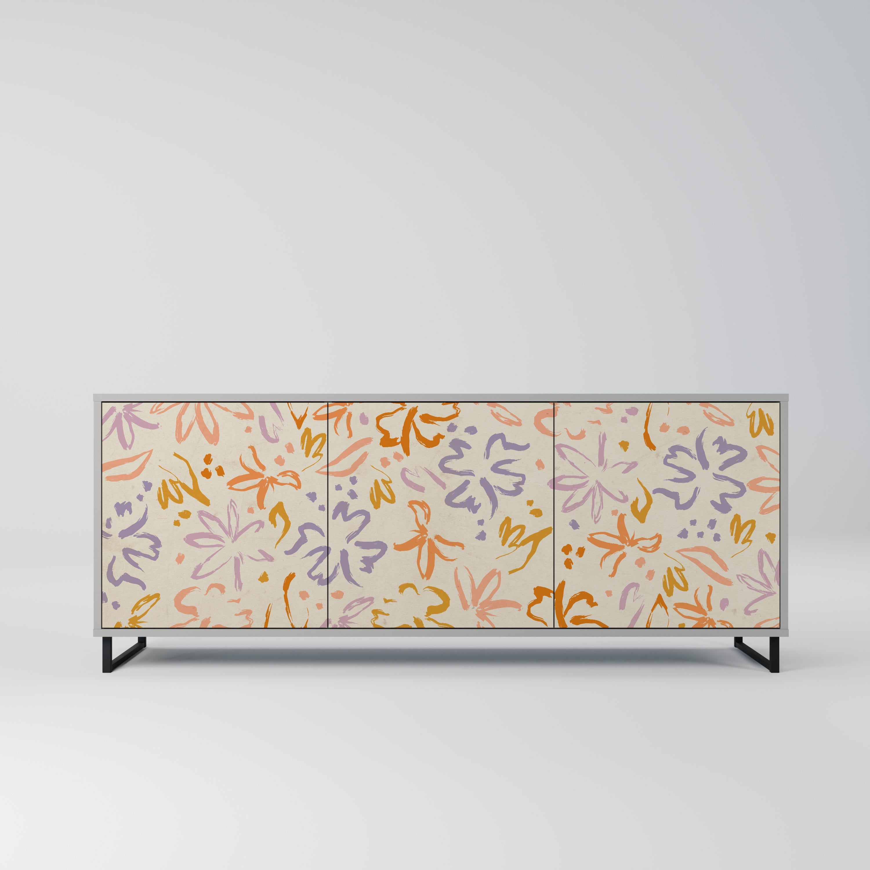 Buffet 3 portes SPRING WHIMSY en finition grise