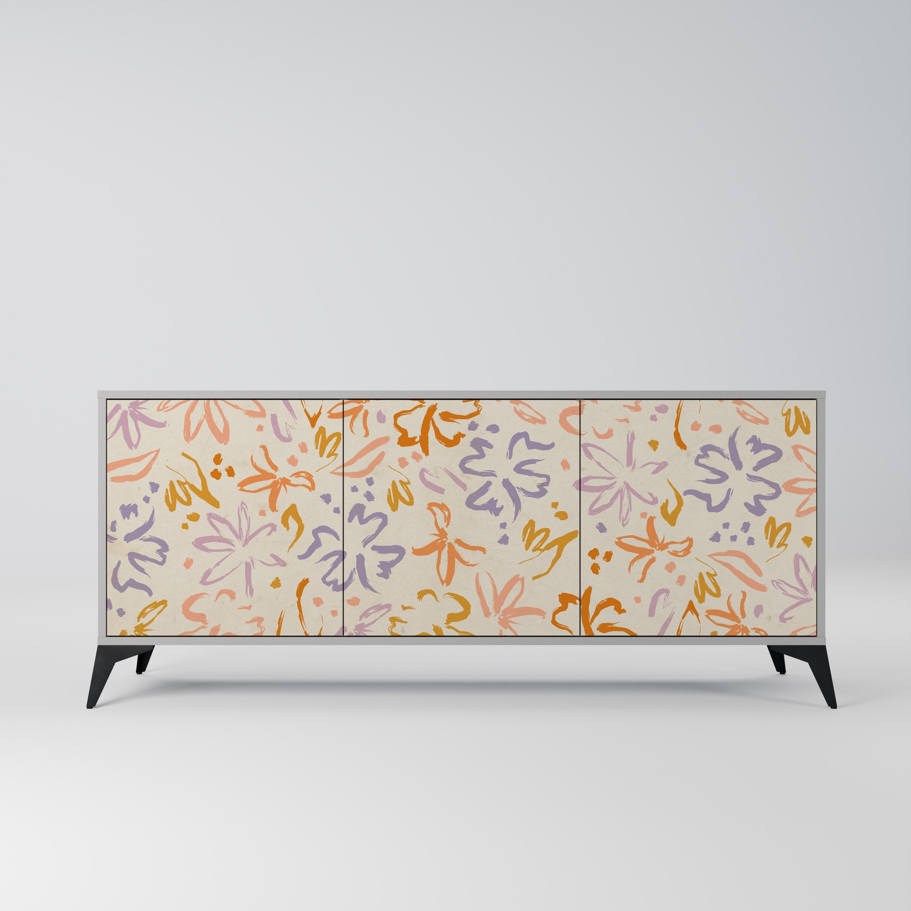 Buffet 3 portes SPRING WHIMSY en finition grise