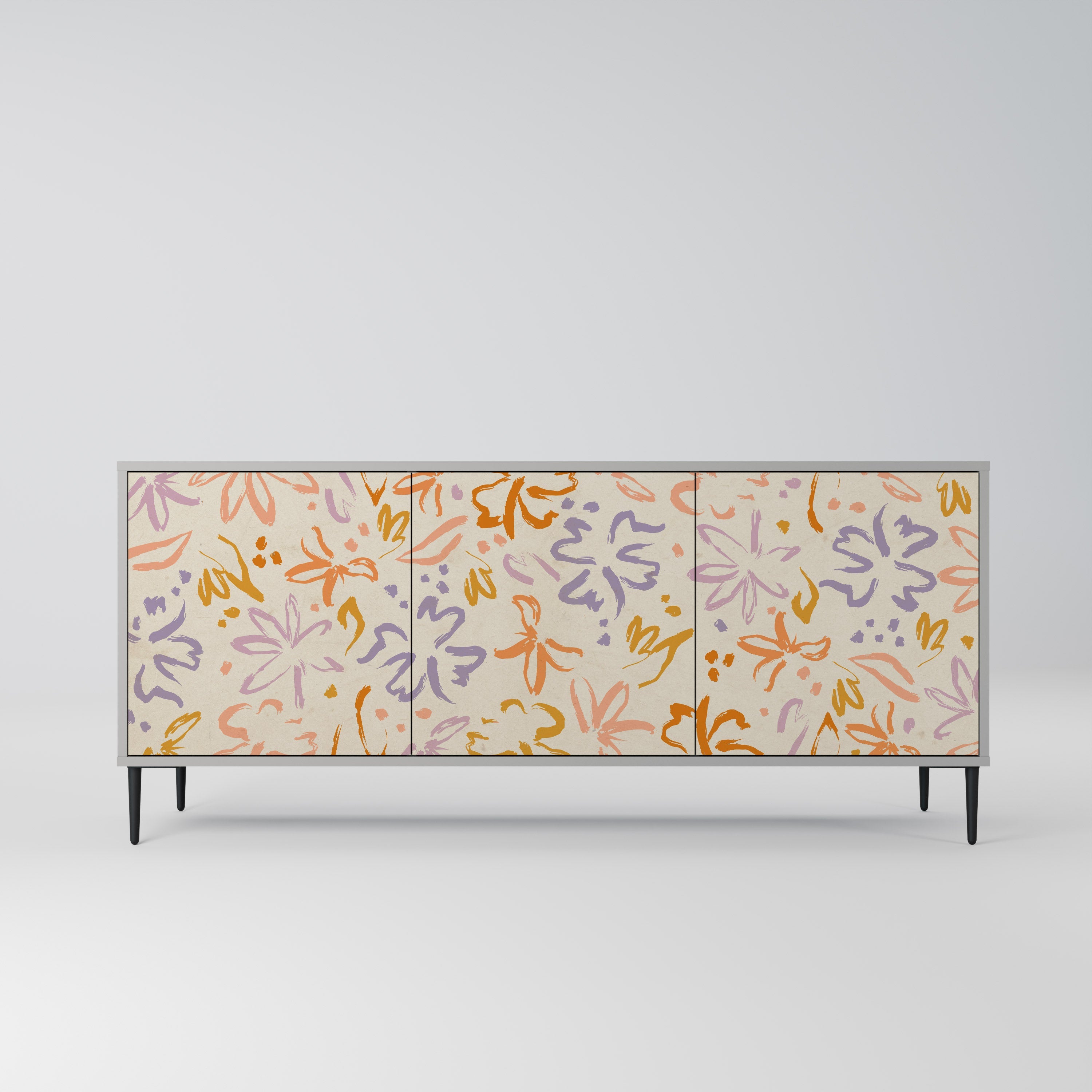 Buffet 3 portes SPRING WHIMSY en finition grise