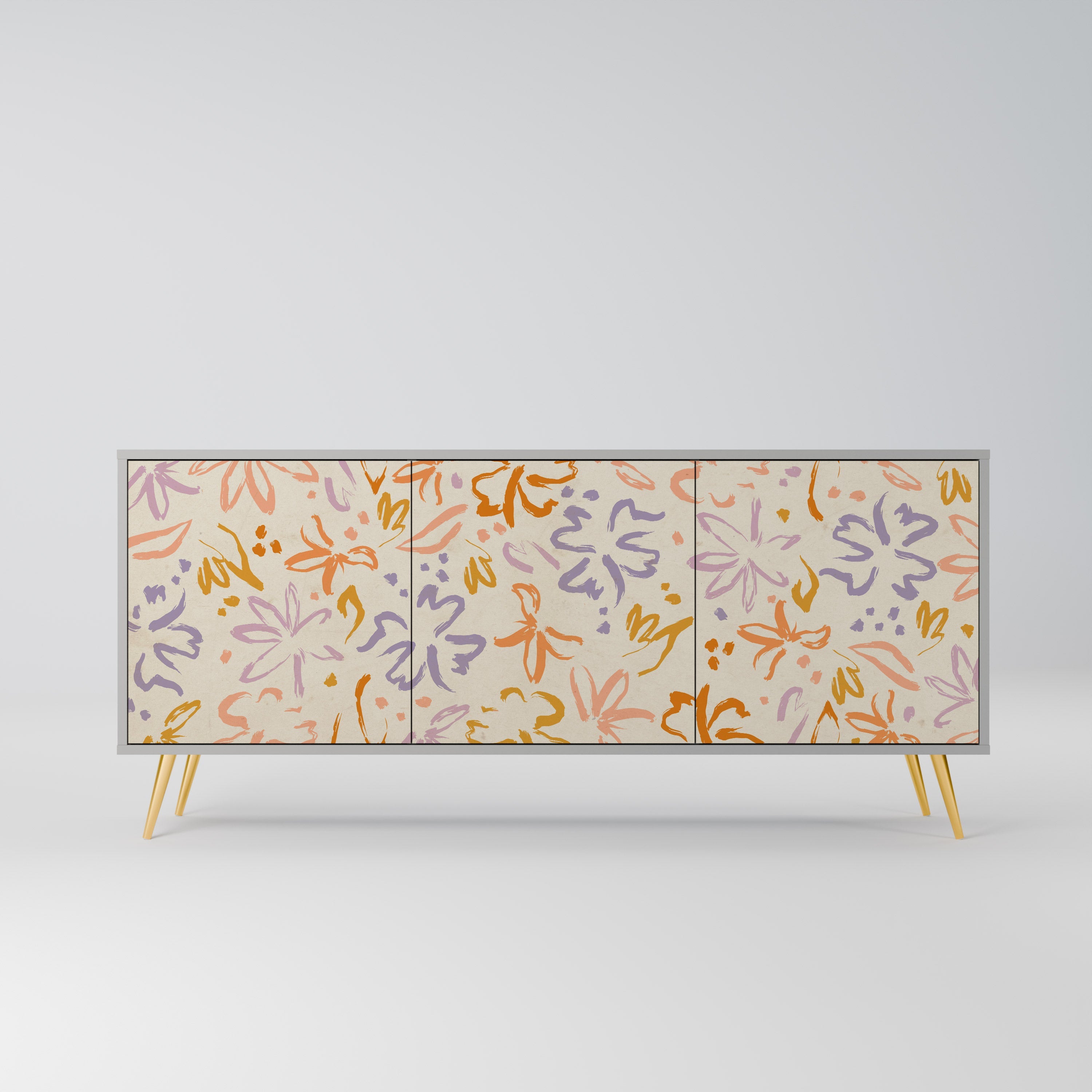 Buffet 3 portes SPRING WHIMSY en finition grise