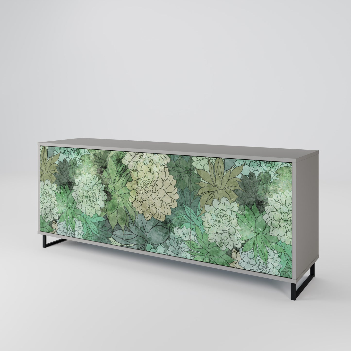 SUCCULENT CLUSTER 3-Door Sideboard