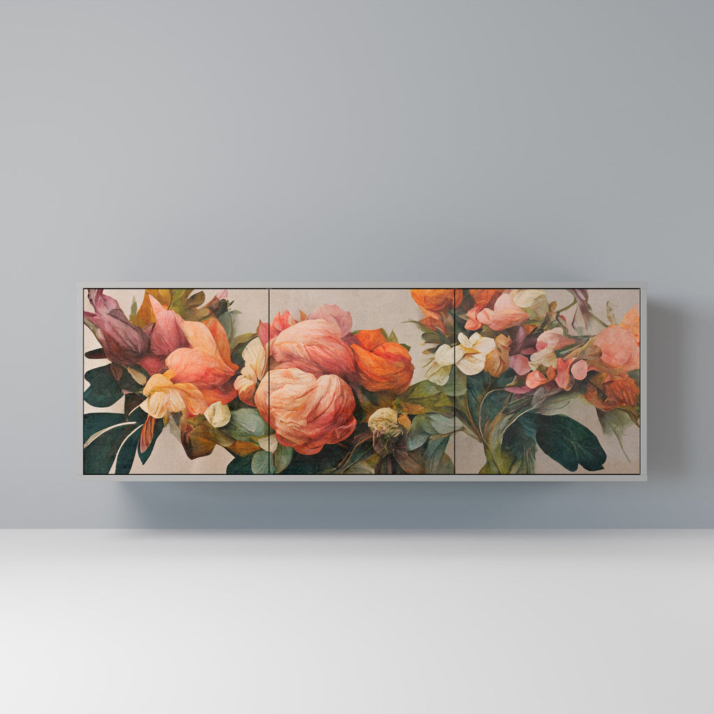 Buffet 3 portes STYLISH BEAUTY en finition grise