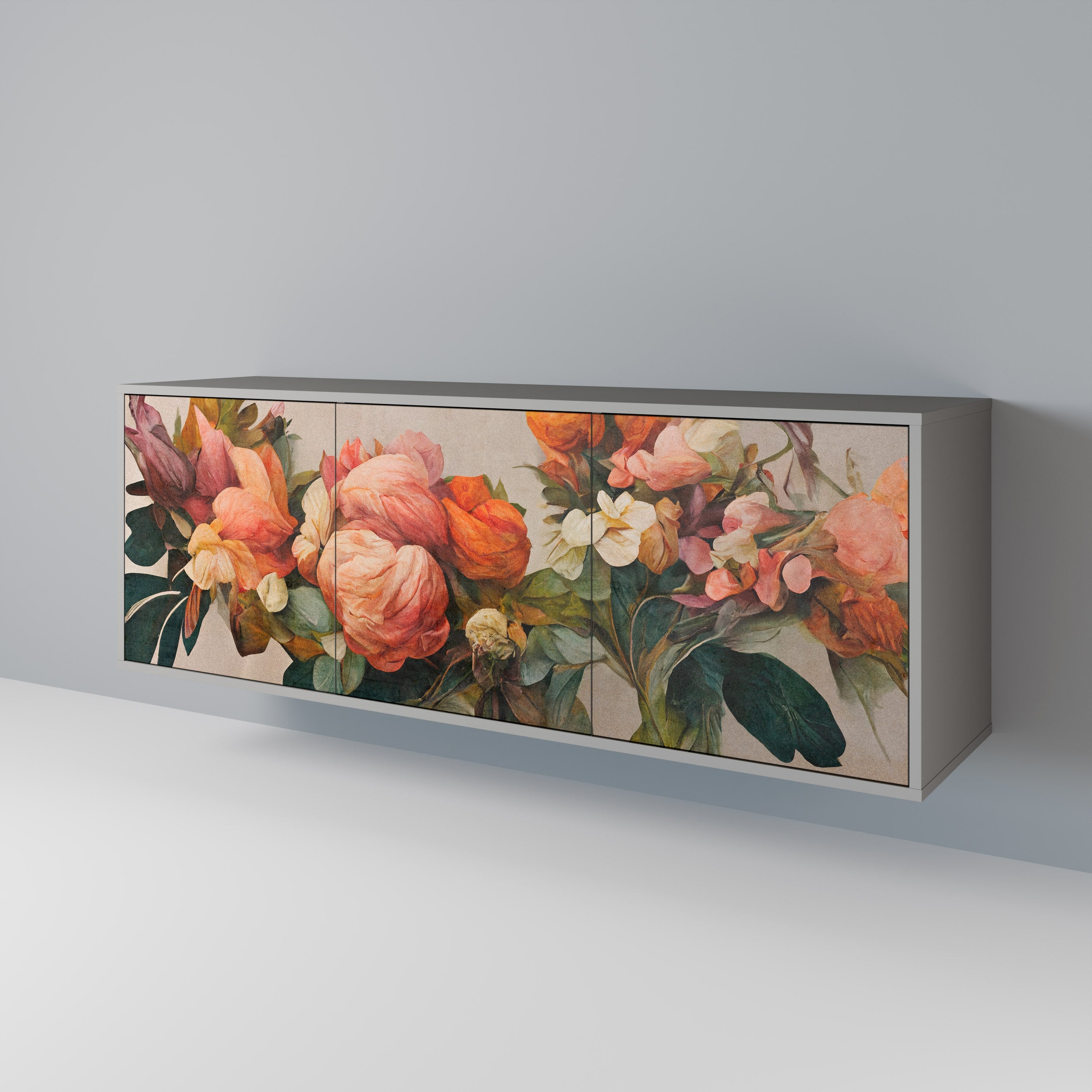 Buffet 3 portes STYLISH BEAUTY en finition grise