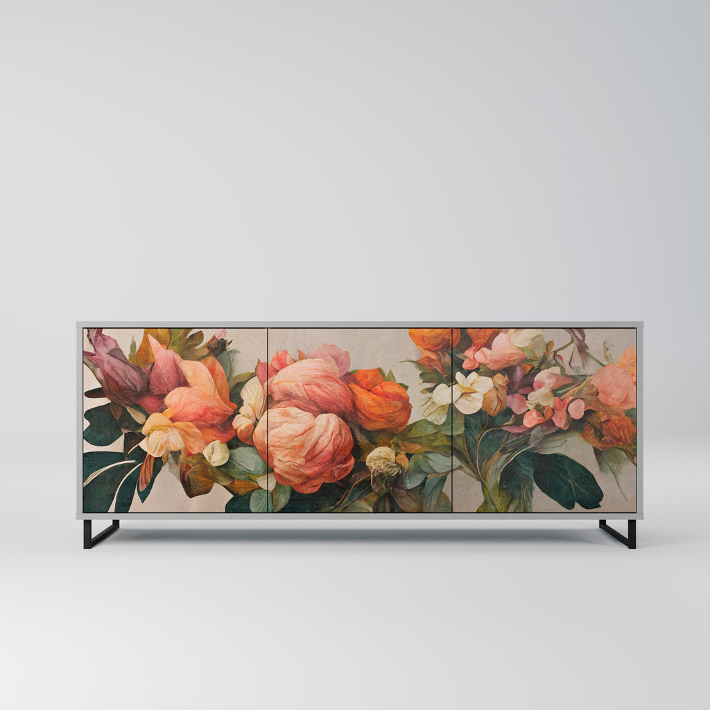 Buffet 3 portes STYLISH BEAUTY en finition grise