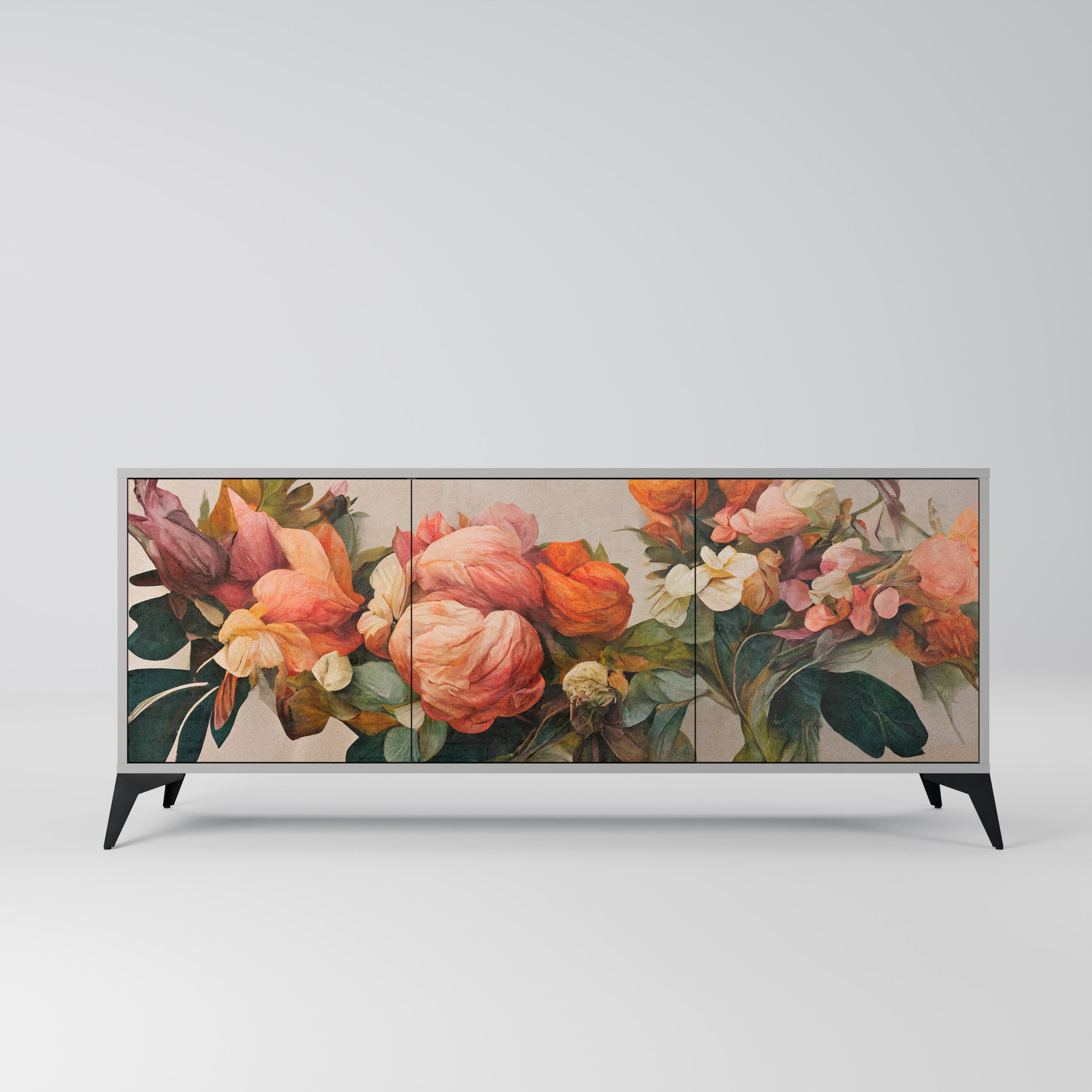 Buffet 3 portes STYLISH BEAUTY en finition grise