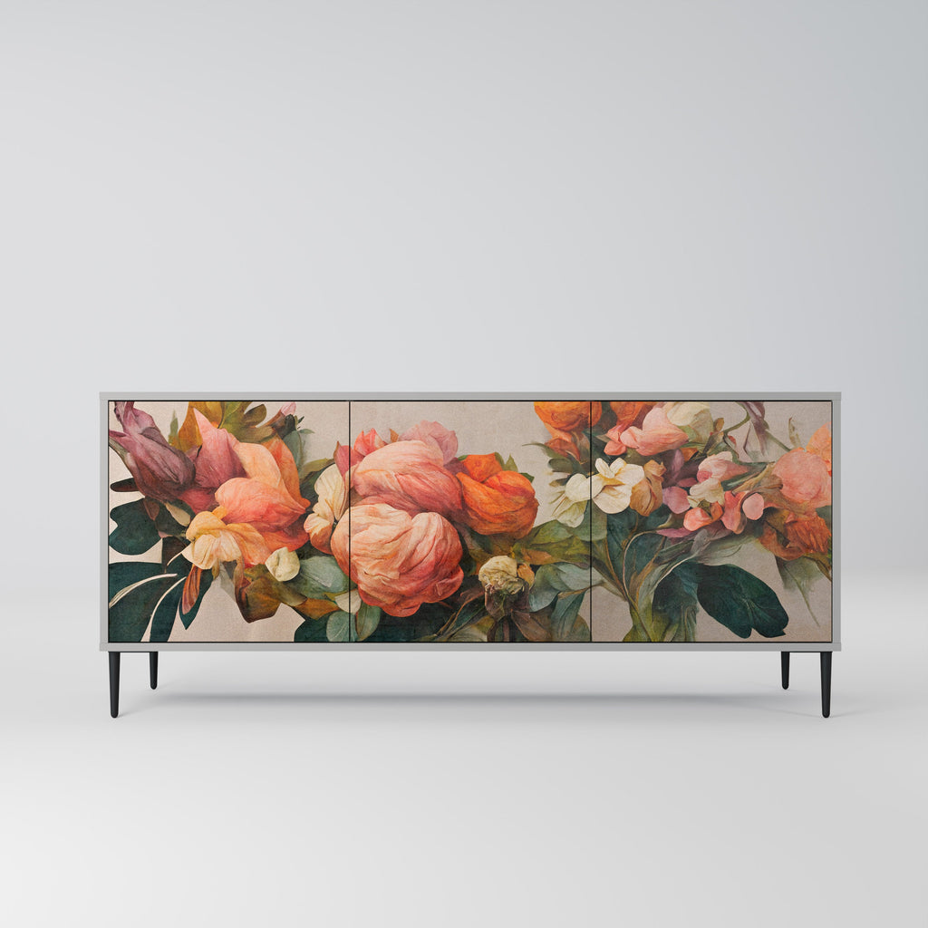 Buffet 3 portes STYLISH BEAUTY en finition grise