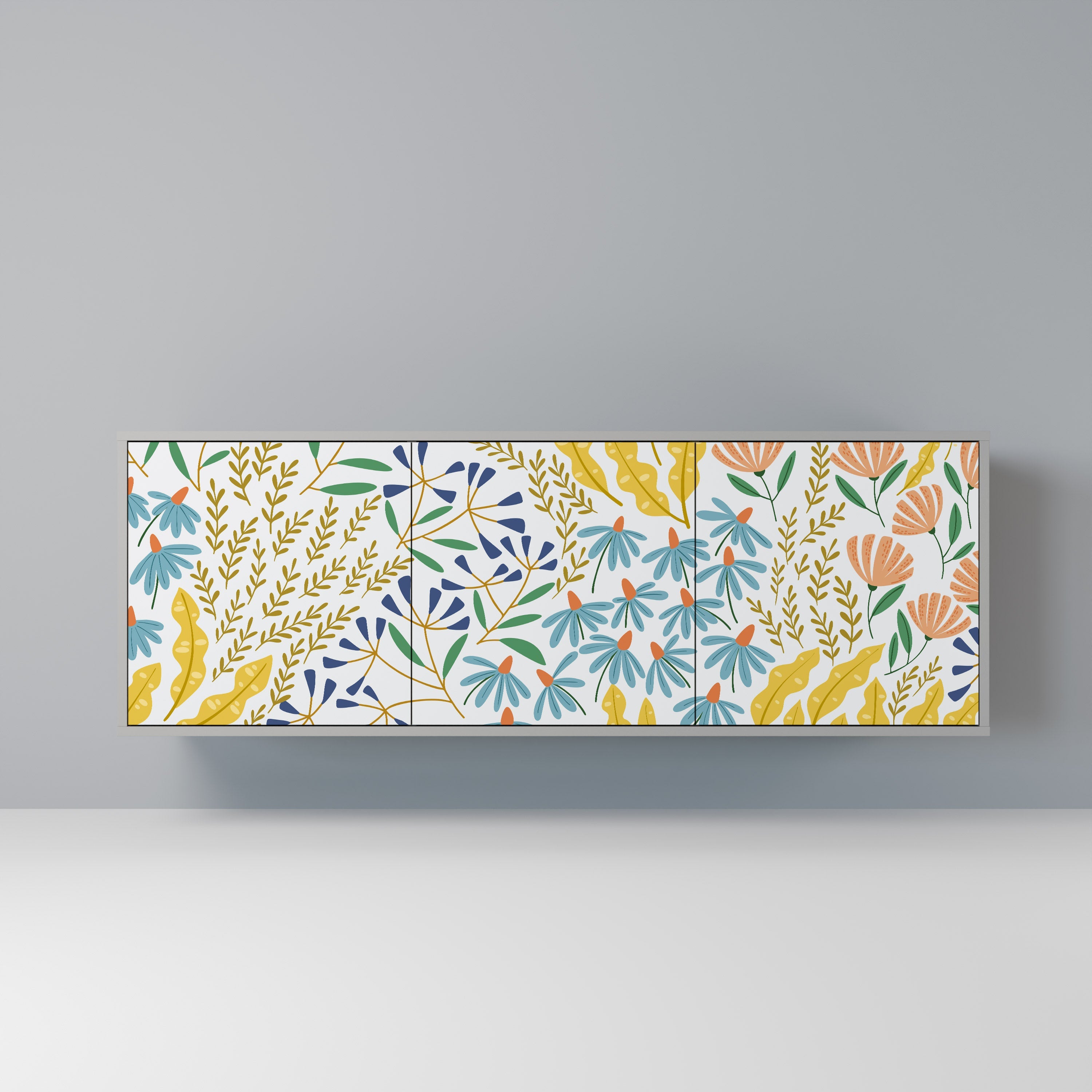 Buffet 3 portes HELLO SPRING finition grise