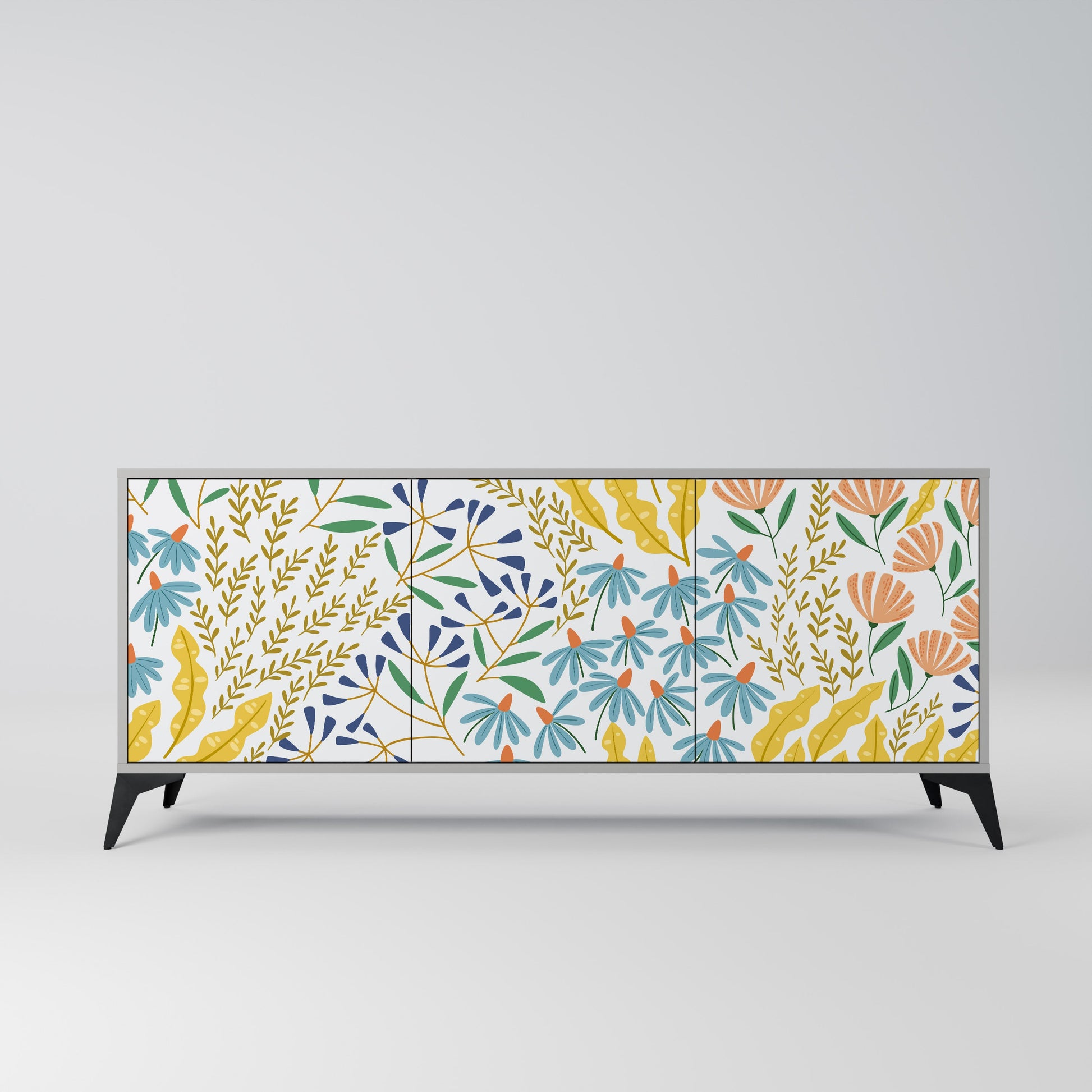 HELLO SPRING 3-Door Sideboard in Grey Finish