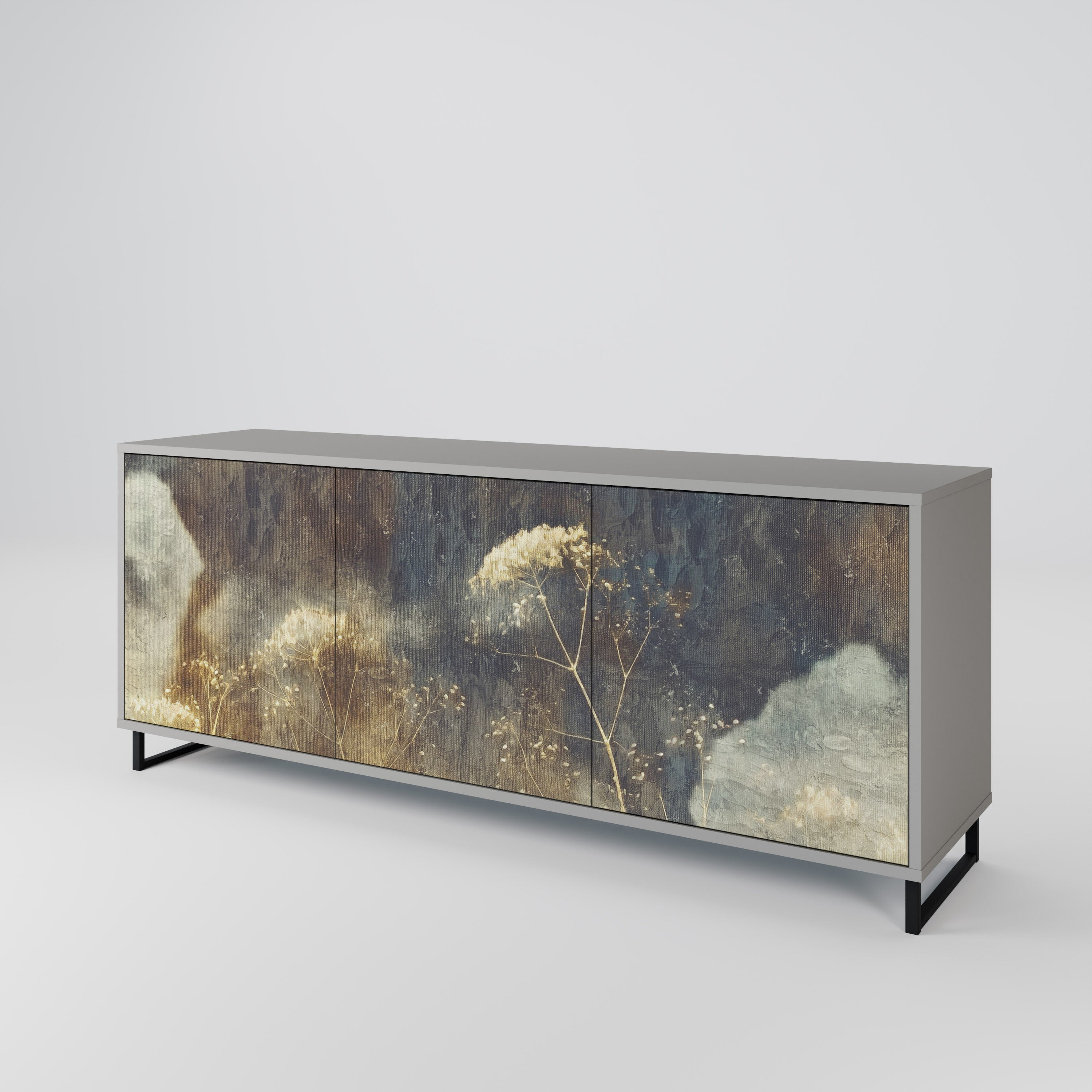 Buffet 3 portes GENTLE POWER en finition grise