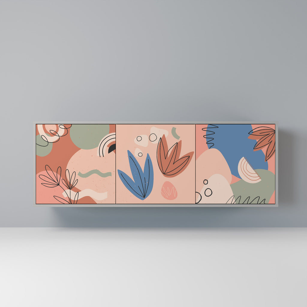 Buffet 3 portes PASTEL DESTINY finition grise