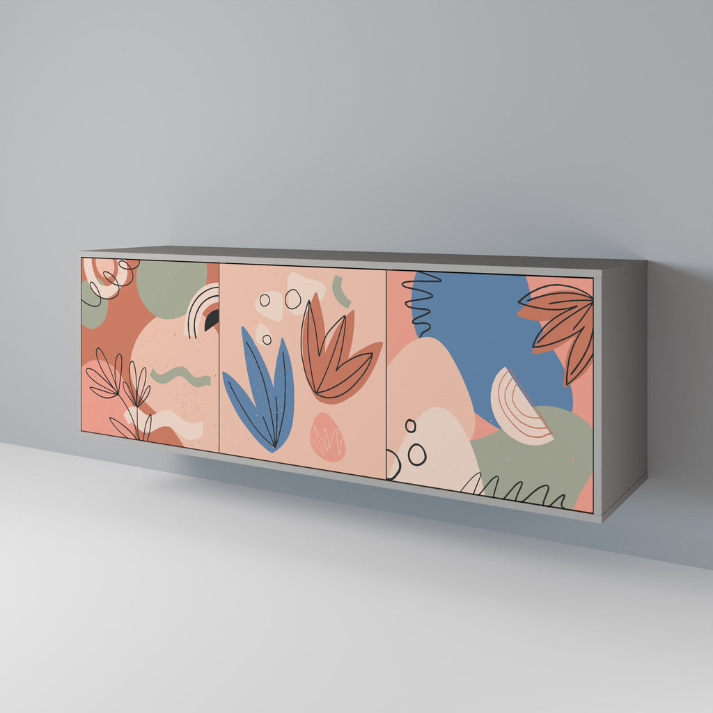 Buffet 3 portes PASTEL DESTINY finition grise