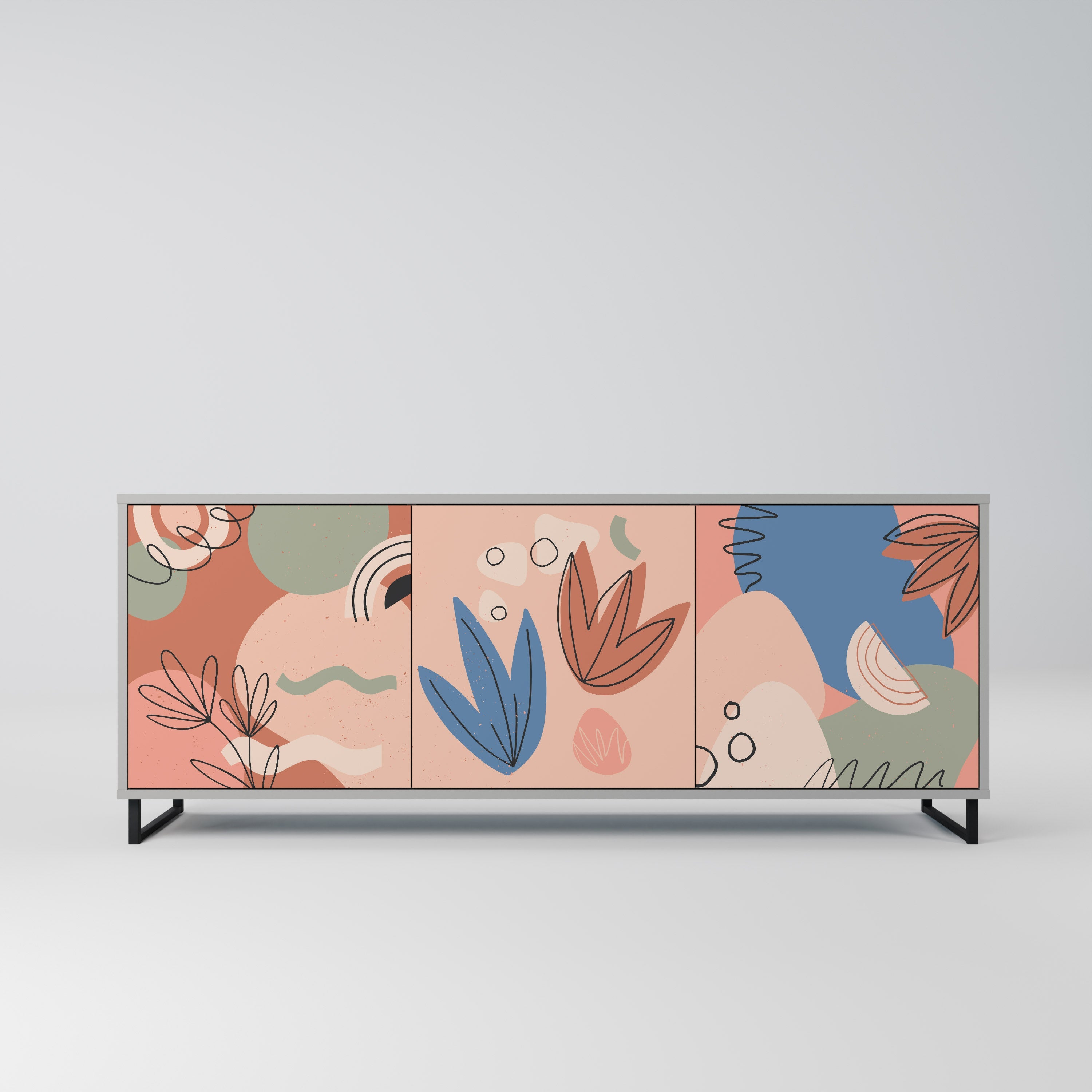 Buffet 3 portes PASTEL DESTINY finition grise